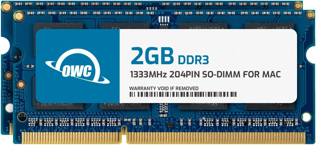 OWC 4.0GB (2X 2GB) 1333MHz DDR3 SO-DIMM PC3-10600 204Pin SO-DIMM CL9 Memory RAM Upgrade Module for iMac, Mac Mini, MacBook Pro and PC laptops (OWC1333DDR3S04S)