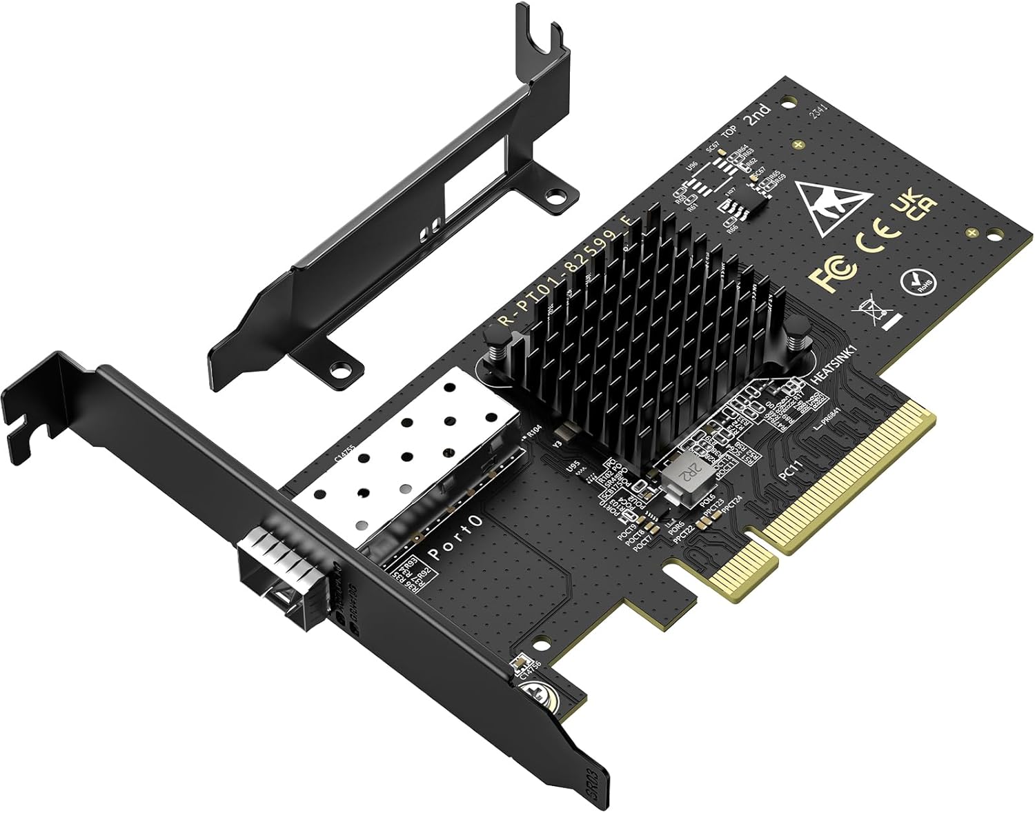 10Gb SFP PCIe Netzwerk Karte mit Intel 82599 (X520-DA1) Controller, VIMIN 10G Ethernet Adapter NIC mit Einem Einzelnen 10Gbps SFP+ Port, Kompatibel mit PCIe X8/X16, Unterstützung Windows/Linux/VMware