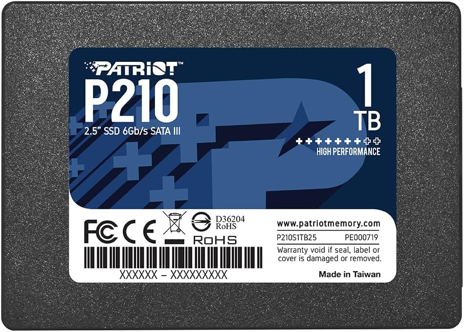 Patriot P210 1TB Internal SSD – SATA 3 2.5″ – Solid State Drive – P210S1TB25