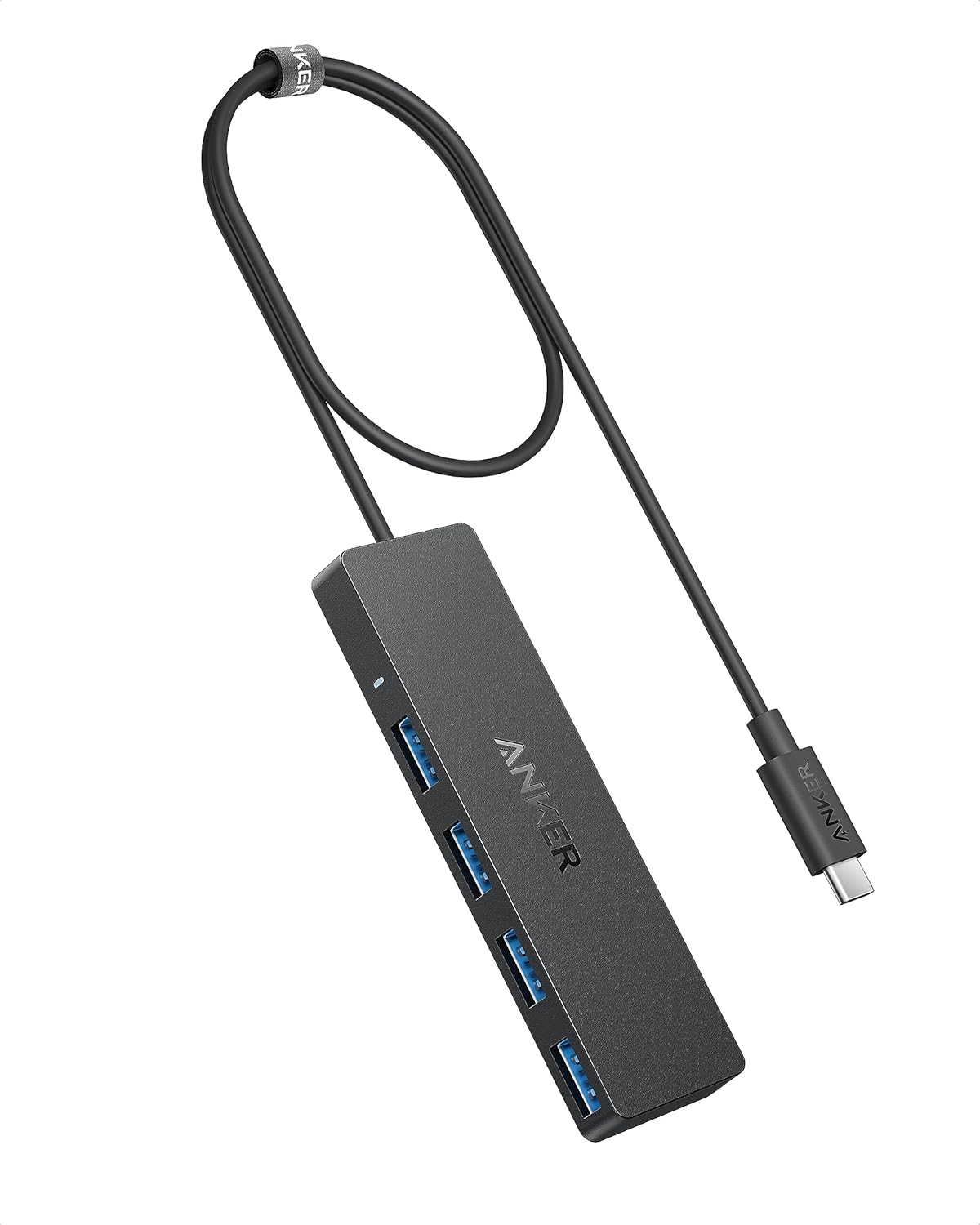 Anker 4-Port USB 3.0 Hub with 5Gbps Data Transfer, Ultra-Slim Data USB C Hub [Charging Not Supported], for MacBook, iMac, Surface, Mobile HDD, and More(USB-C, 2 ft)