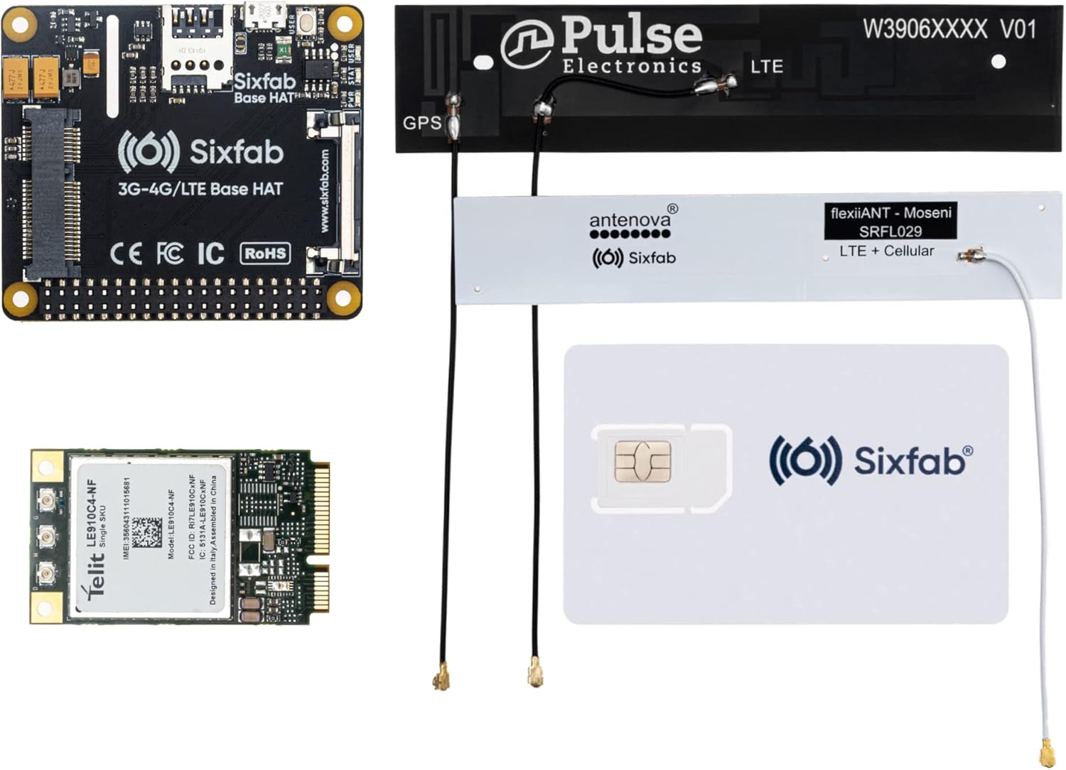 Raspberry Pi 4G/LTE Cellular Modem Kit – Hardware | Global IoT SIM Card w $25 Free Credit | Free Cloud Software | Remote Network Monitoring | Remote Terminal Access