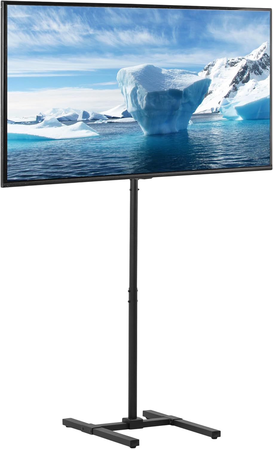 VIVO Extra Tall TV Floor Stand for 13 to 65 inch Screens up to 44 lbs, LCD LED OLED 4K Smart Flat, Curved Monitor Panels, Max VESA 400×400, Tall Pole for Treadmills and Ellipticals, Black, STAND-TV18