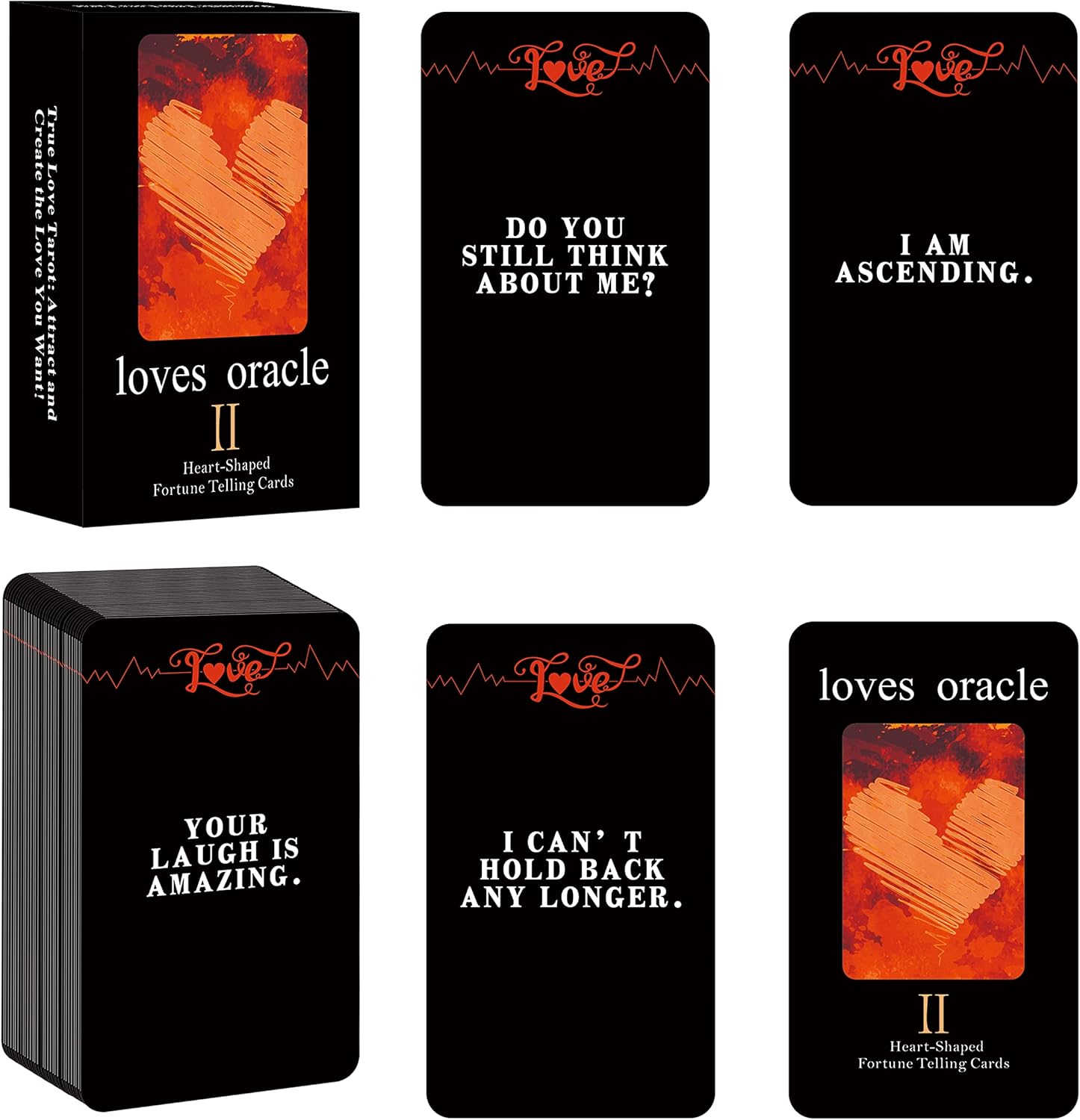 Han Yu Bowen (Second Edition) Oracle Cards 56 Love Oracle Cards,Twin Flame Oracle Deck,Tarot Cards for Beginners,Easy to Shuffle and Carry,Tarot Cards with Meanings on Them