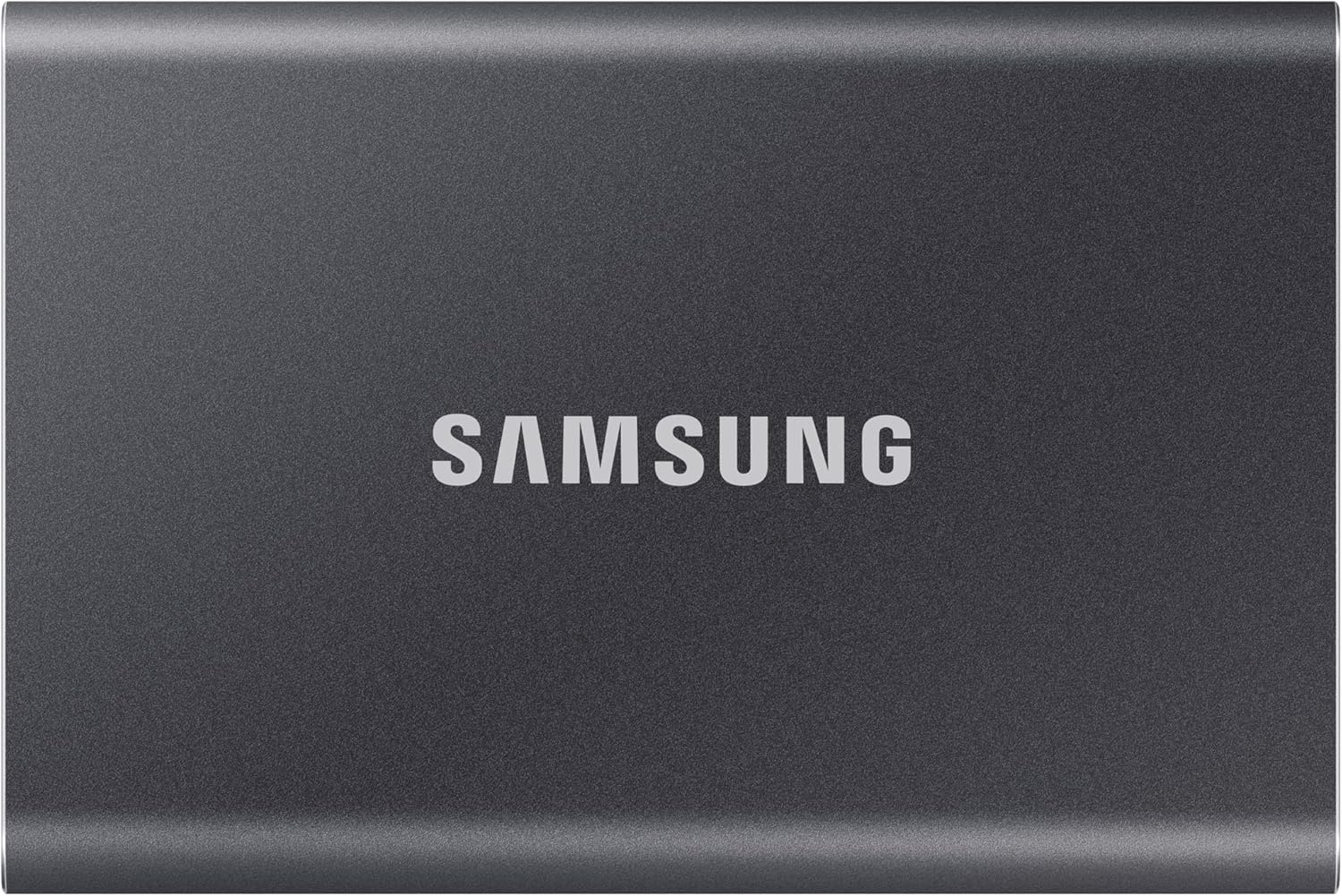 Samsung T7 Portable SSD – 2 TB – USB 3.2 Gen.2 External SSD Titanium Grey (MU-PC2T0T/WW)