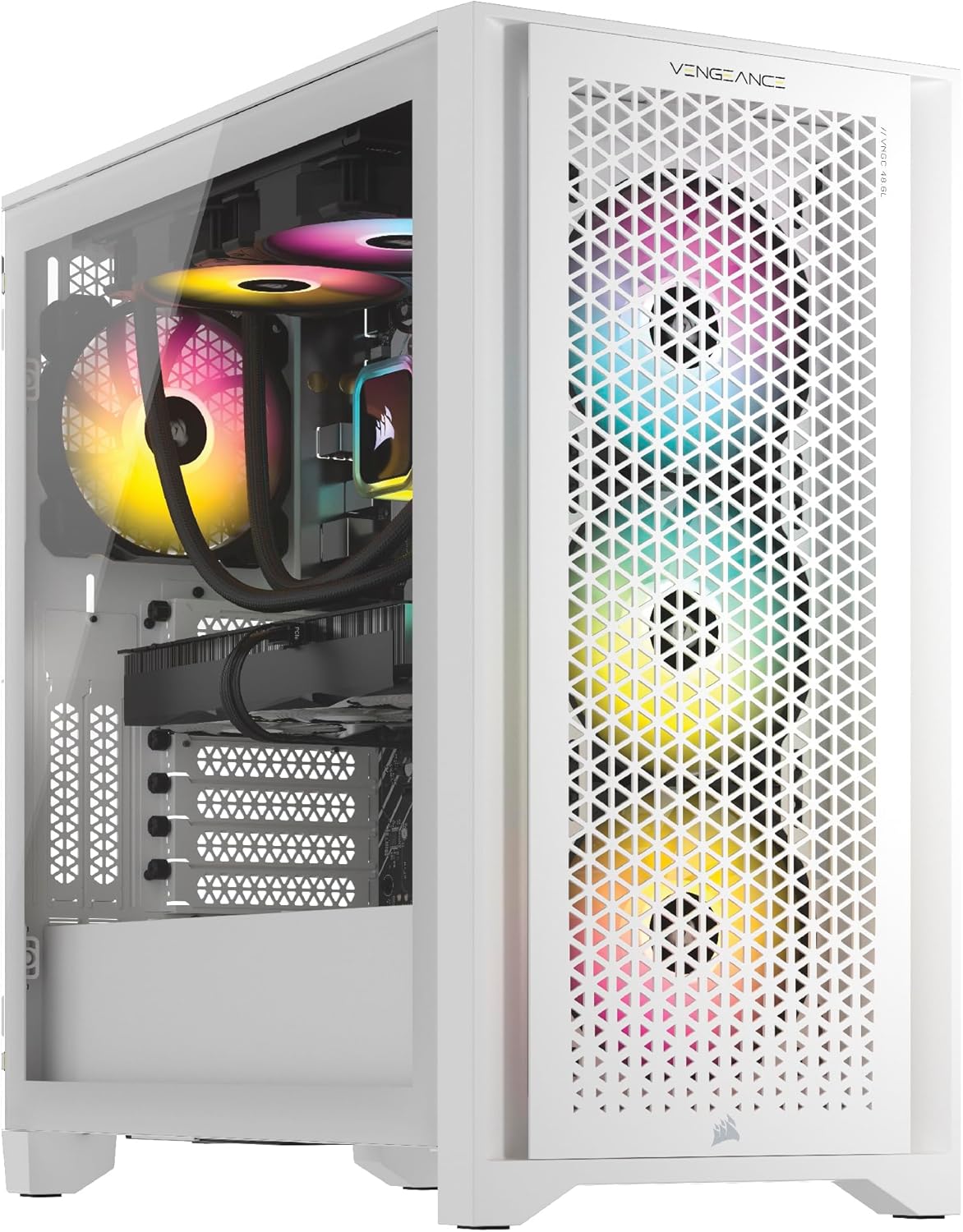 Corsair Vengeance i7500 Series Gaming PC – Liquid Cooled Intel Core i7 14700KF CPU – NVIDIA GeForce RTX 4070 Ti Super GPU – 32GB Vengeance RGB DDR5 Memory – 1TB M.2 SSD – White