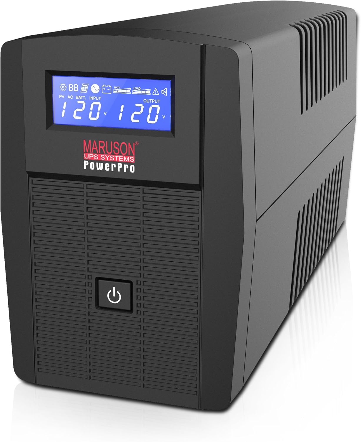 MARUSON 2000VA UPS, AVR, 735J Surge Protection, 8 Outlets, Line Interactive Uninterruptible Power Supply Battery Backup System, TUV Certified, 2000VA/1200W, PRO-2000LCD