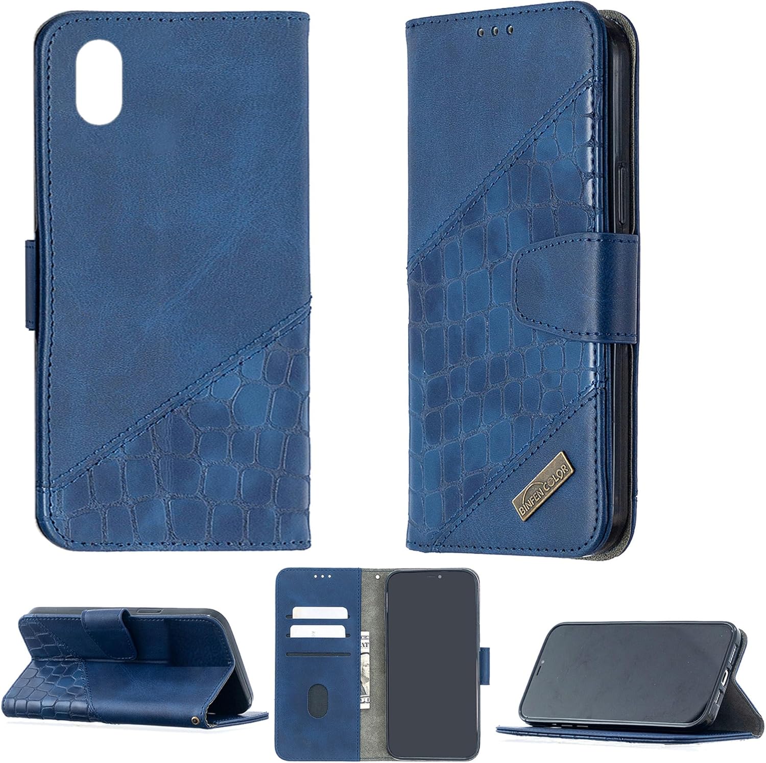 jioeuinly Case Compatible for Cloud Mobile Stratus C8 Phone Case Cover Flip Stand Cover Stitching Style Wallet Case Blue