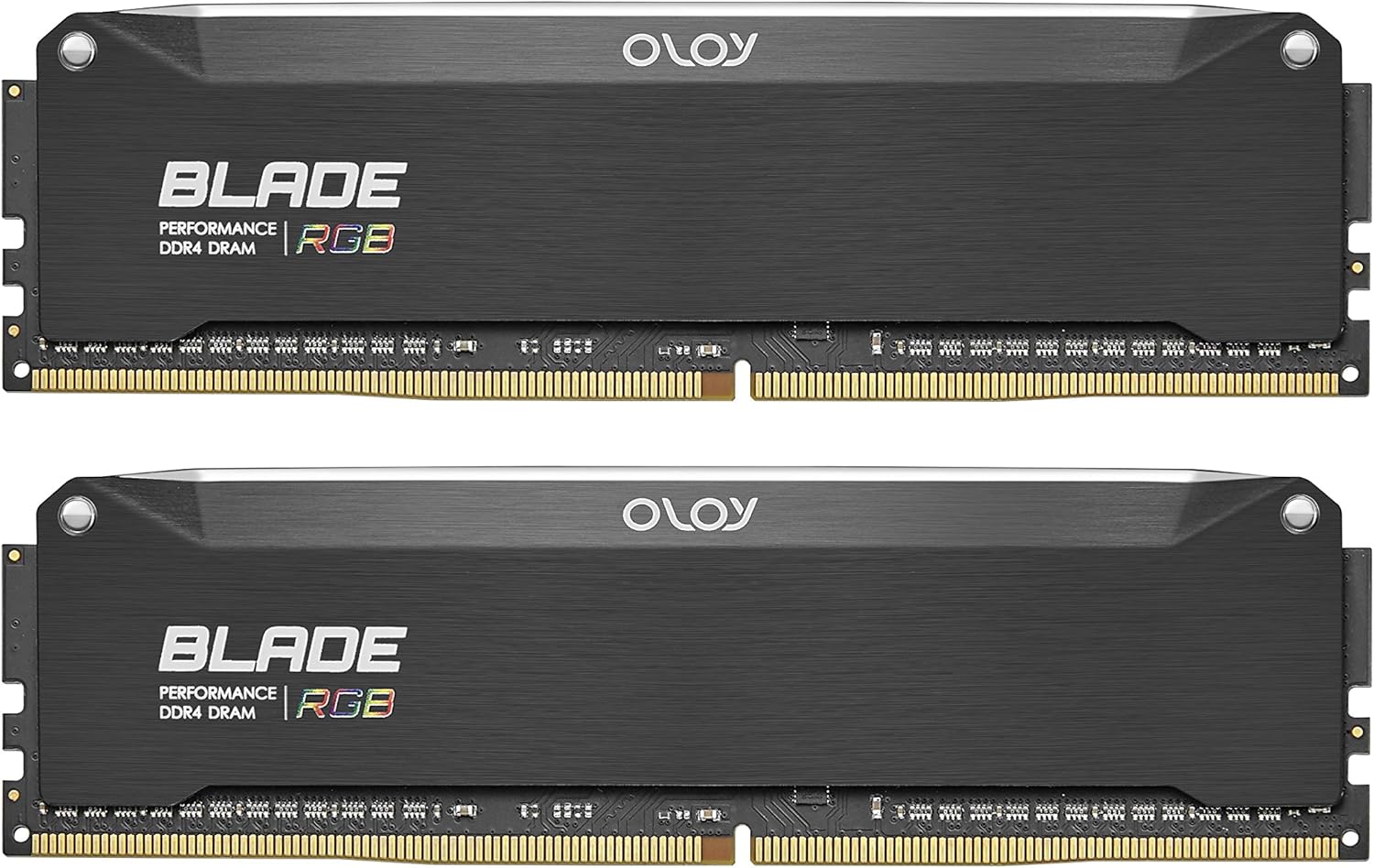 OLOy DDR4 RAM 16GB (2x8GB) Black Hairline Blade RGB 3600 MHz CL18 1.35V 288-Pin Desktop Gaming UDIMM (MD4U0836181BRKDE)