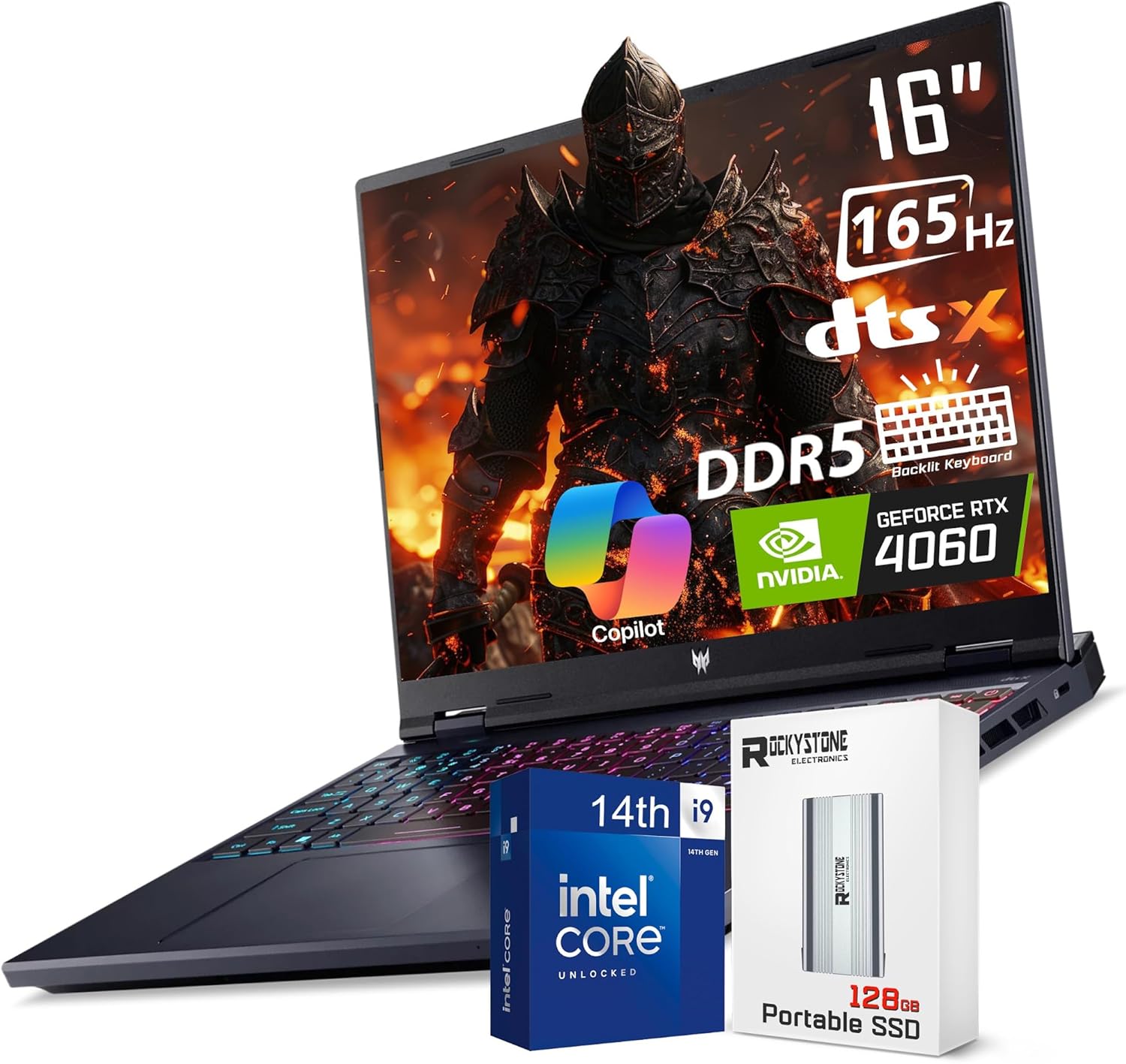 Acer Predator Helios Neo 16 Gaming Laptop, 16″ 165Hz WUXGA Display, Core i9-14900HX(5.80 GHz), GeForce RTX 4060, RGB Backlit Keyboard, Copilot AI Laptop, Windows 11 Pro, Black(64GB DDR5 RAM | 1TB SSD)