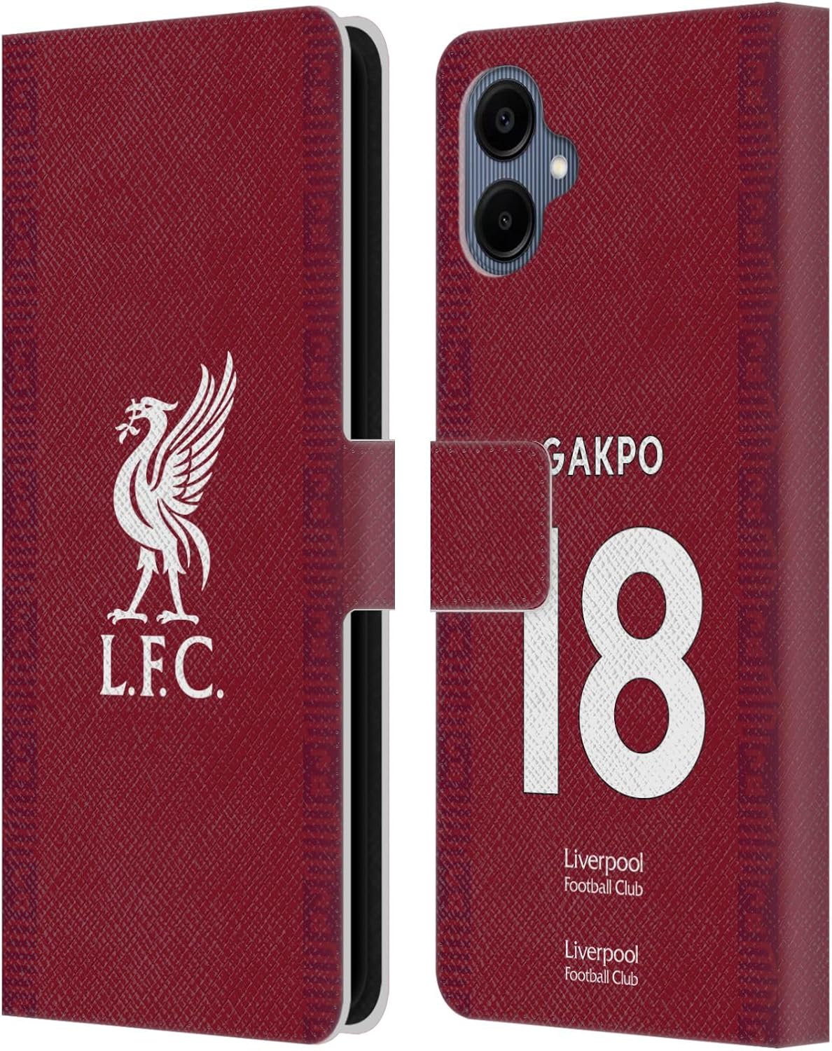 Head Case Designs Officially Licensed Liverpool Football Club Cody Gakpo 2022/23 Players Home Kit Leather Book Wallet Case Cover Compatible with Samsung Galaxy A06 4G