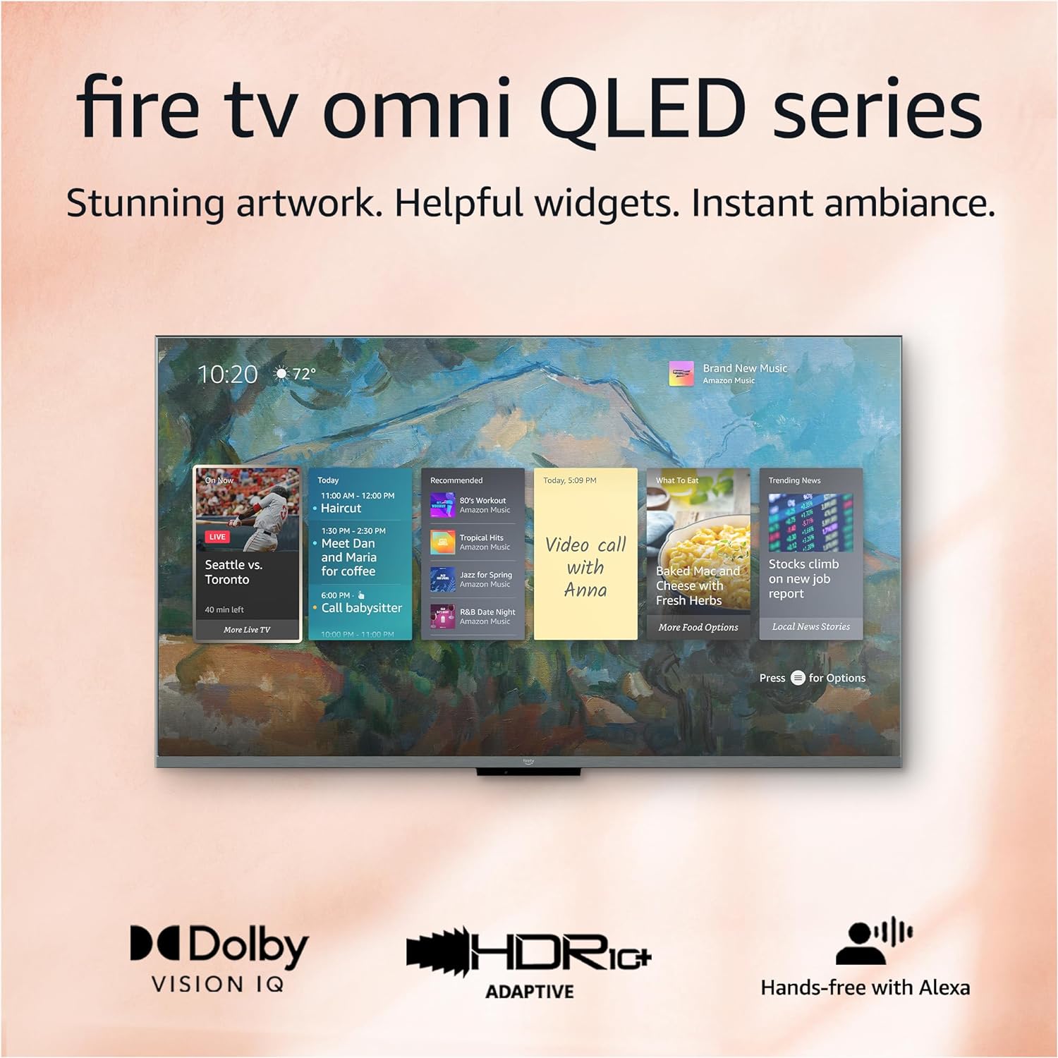 Amazon Fire TV 55″ Omni QLED Series 4K UHD smart TV, Dolby Vision IQ, Fire TV Ambient Experience, local dimming, hands-free with Alexa