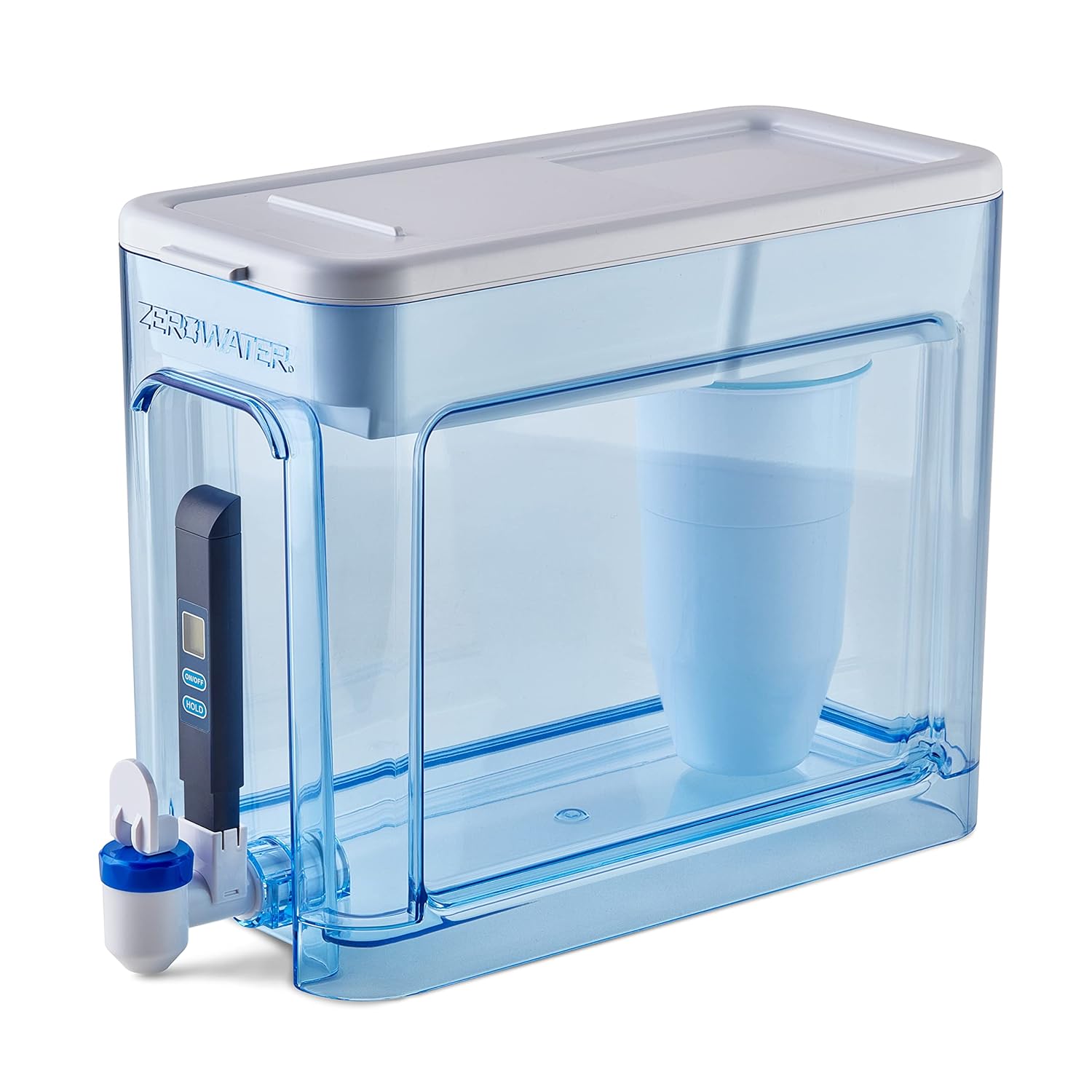 ZeroWater 32-Cup Ready-Read 5-Stage Water Filter Dispenser with 5-Stage 0 TDS Water Filter – IAPMO Certified to Reduce Lead, Chromium, and PFOA/PFOS