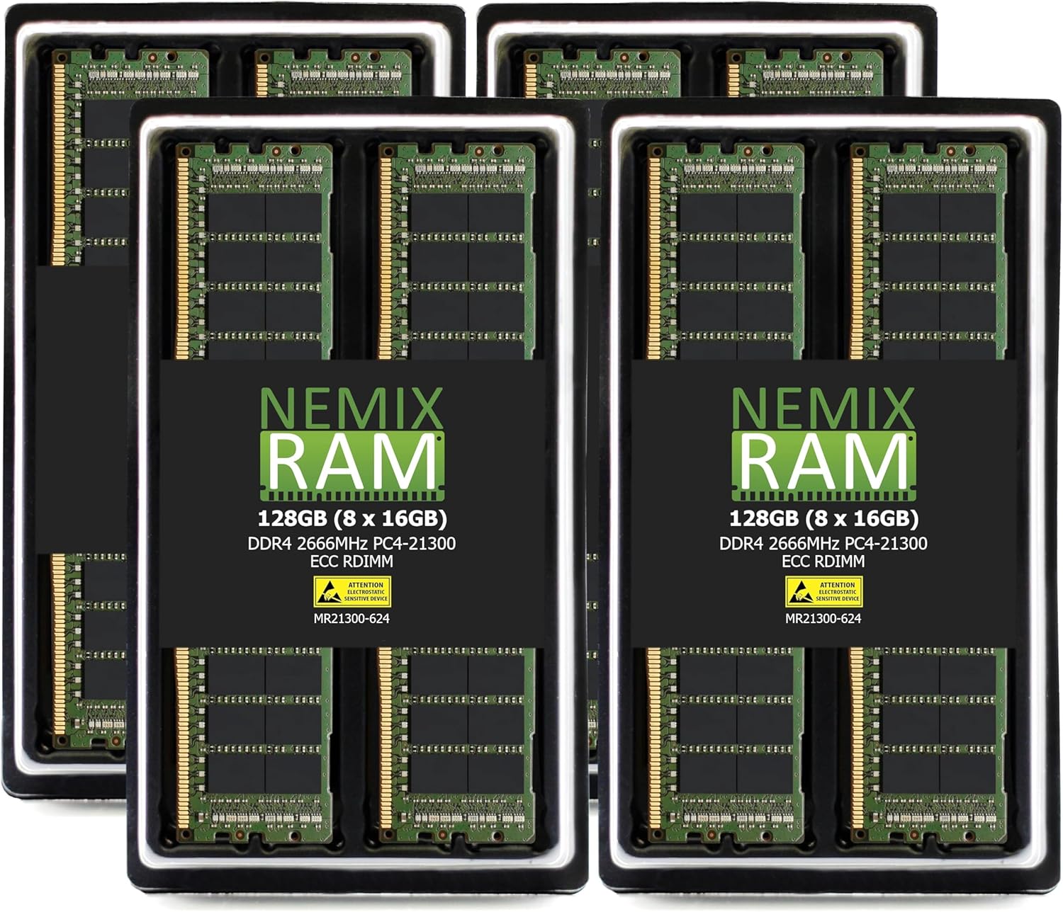 NEMIX RAM 128GB (8X16GB) DDR4 2666MHZ PC4-21300 2Rx4 1.2V 288-PIN ECC RDIMM Registered Server Memory KIT