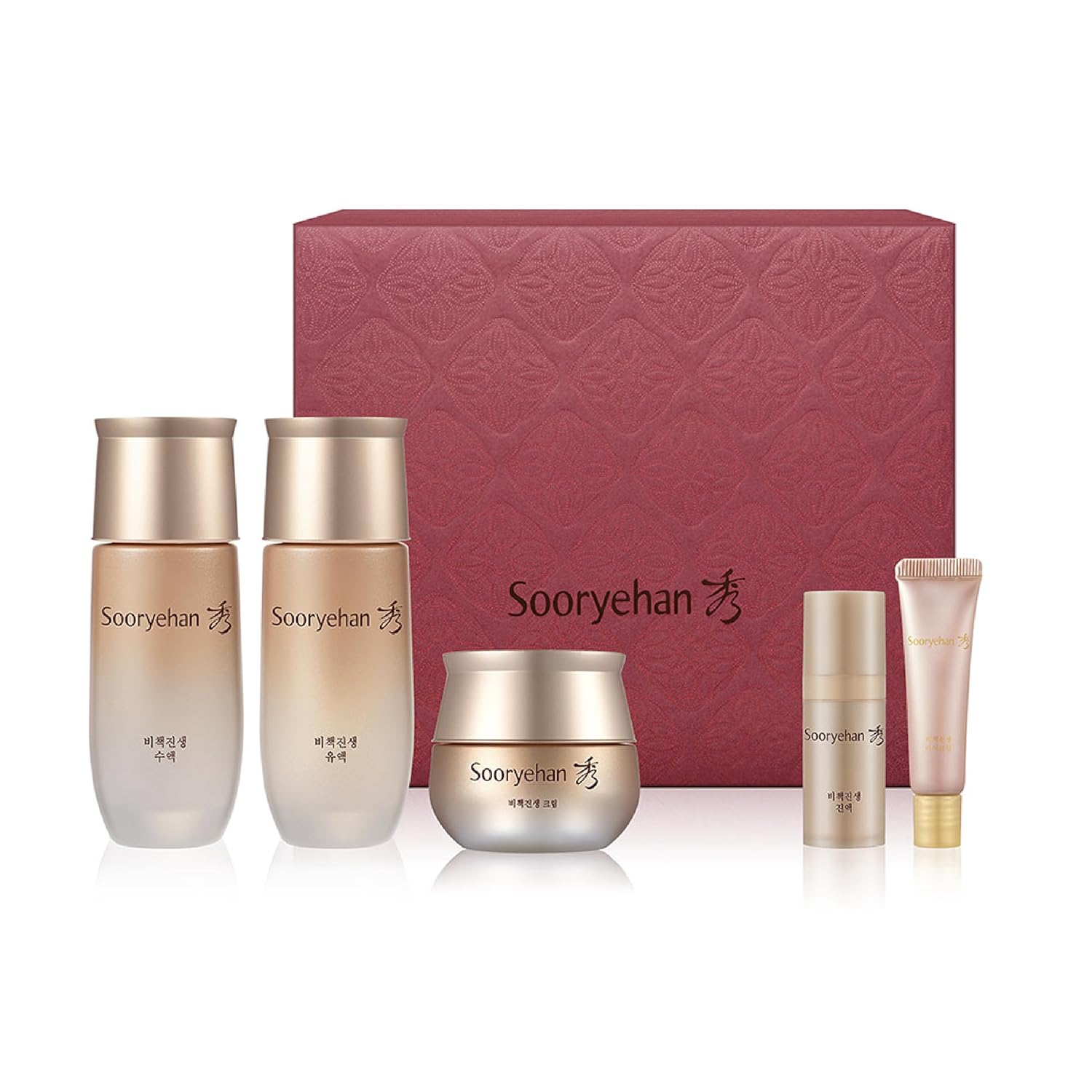 Sooryehan Bichaek True-Rejuvenating Skincare Set (206 ml/6.97 fl oz) – Radiant and Firm Skin, Skin Elasticity by LG Beauty. Korean Panax Ginseng, Korean Medicine Extracts & Amino Acids.