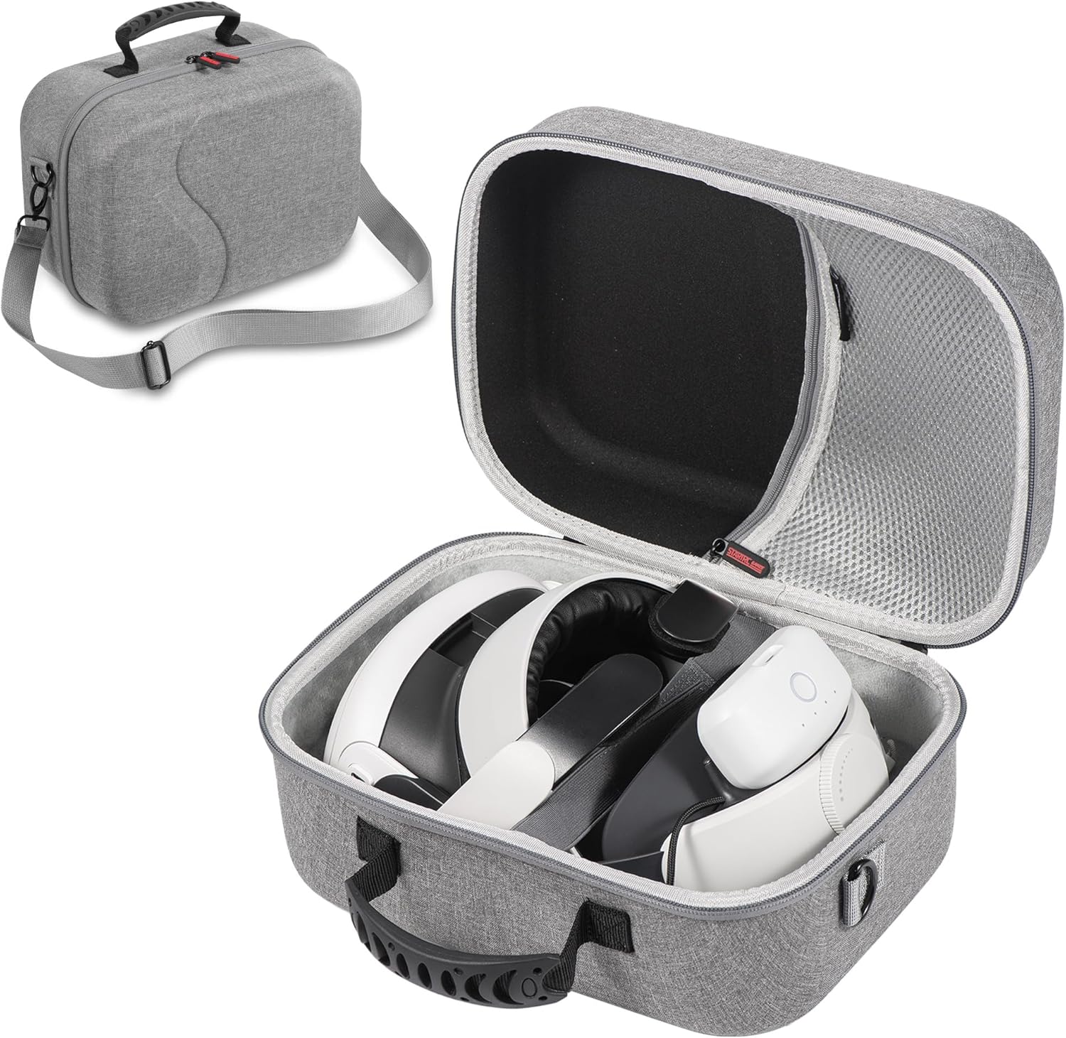 Large Carrying Case for Meta Quest 3, Hard Travel Case Compatible with Kiwi Design/BOBOVR Battery Head Strap and Other Accessories, Hard Case and Soft Lining for Oculus Quest 3