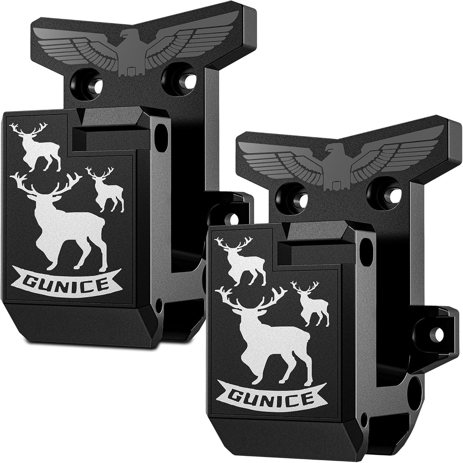 AR15 Wall Mount for 223/5.56 Rifle + PMAG Magazine Holder, AR-15 Rifle Wall Rack Runner Mount with Gun Holder Gun Accessories Solid Strong Withstand 450Lbs of Tension,2Pack Black