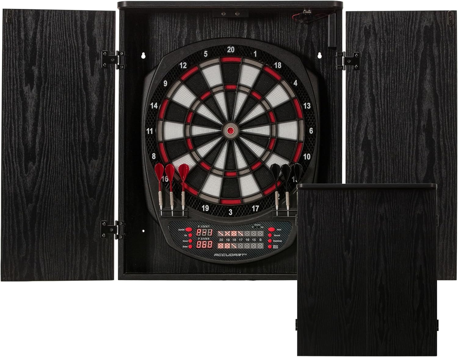 Accudart NOVA Electronic Dartboard – 35 Game Modes – 580 Game Variations – Advanced Features – Top Mount LED Lighting for No Shadow Play – LED Scoring Display – Dual Power – Includes Soft Tip Darts