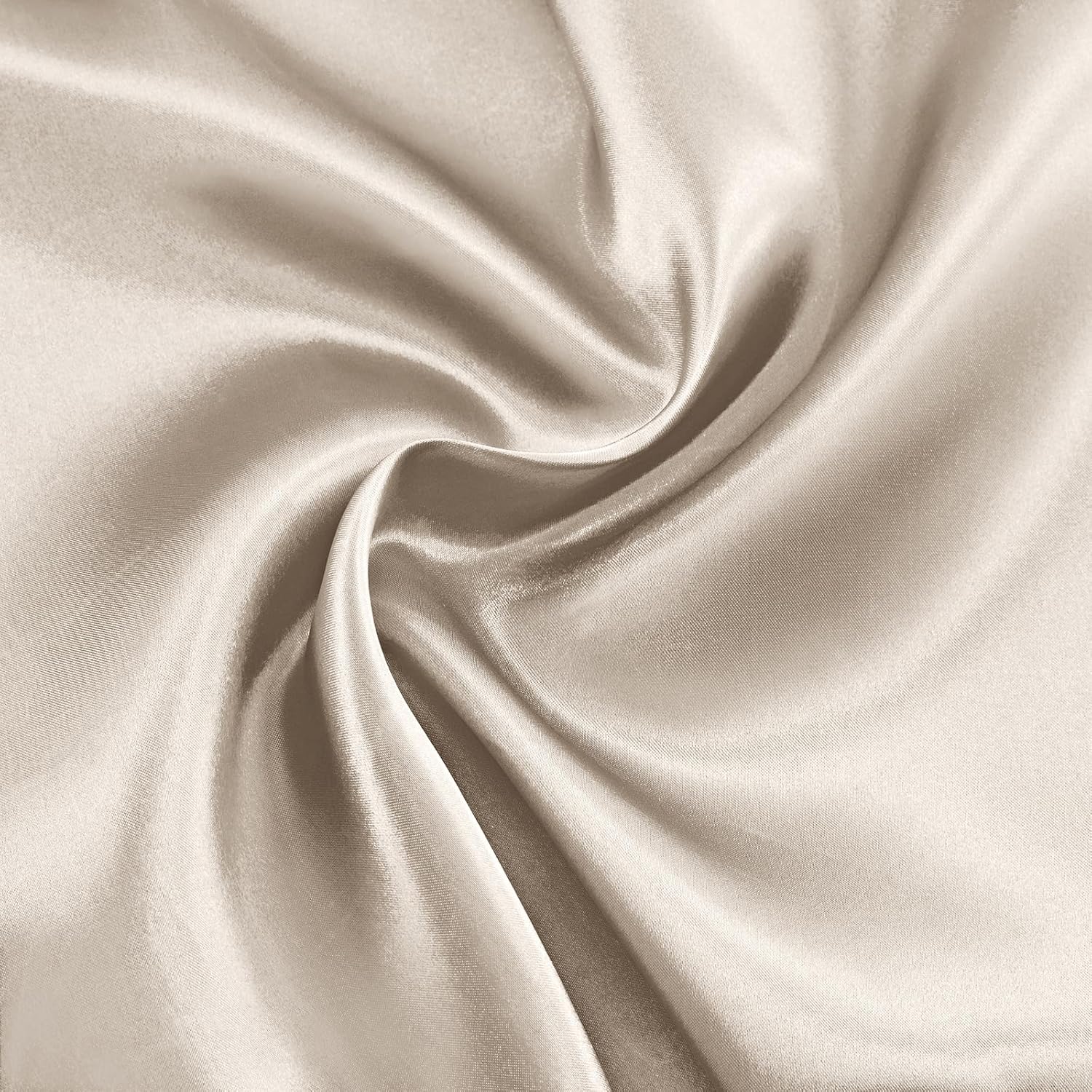 RUDONG M Beige Satin Fabric by The Yard, 1 Yard x 60 Inch Wide Silky Charmeuse Satin Fabric, Soft Satin Fabric for Wedding Decorations, Bridal Dress, Sewing, Accessories, DIY Crafts