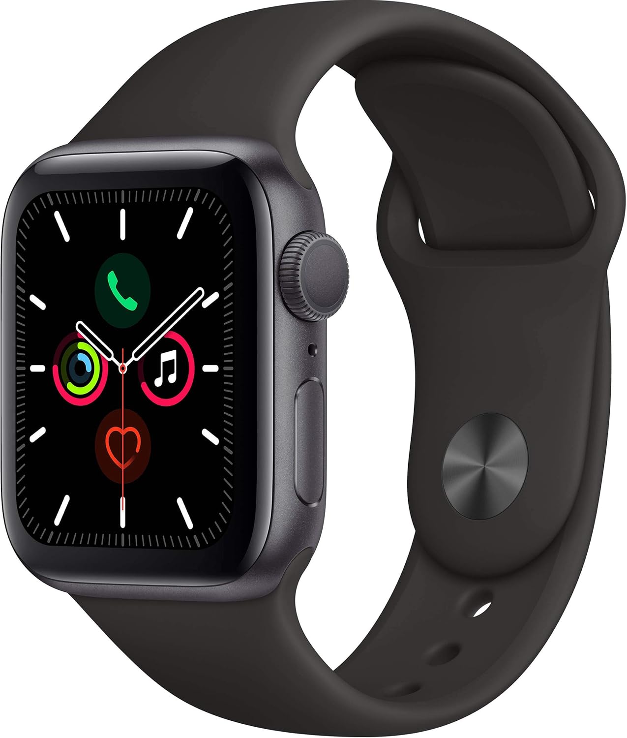 Apple Watch Series 4 (GPS, 44MM) – Space Gray Aluminum Case with Black Sport Band (Renewed)