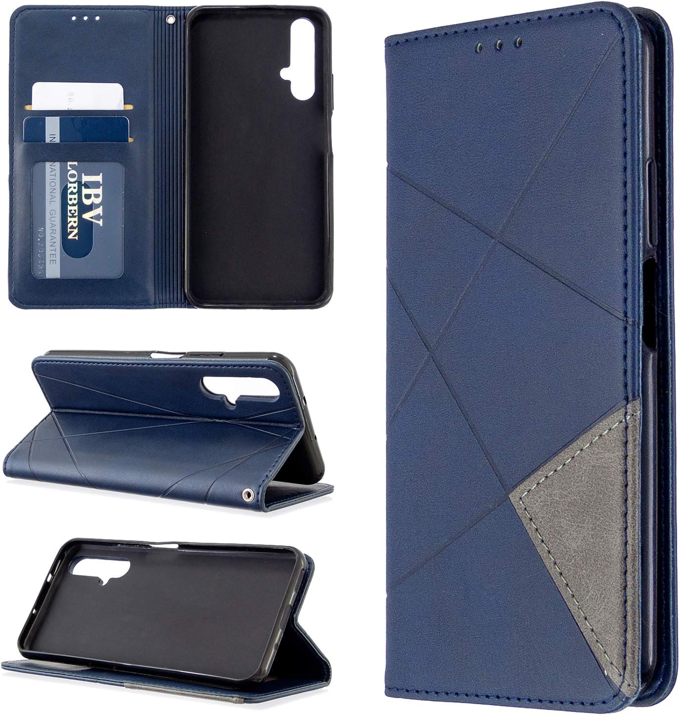 Case for Huawei Honor 20 Case Cover,Case for Huawei Nova 5T YAL-L61A YAL-L61D YAL-L71A / Honor 20 YAL-AL00 YAL-TL00 YAL-L21 / Honor 20S YAL-AL50 YAL-TL50 Case Flip Pu Leather Cover Blue