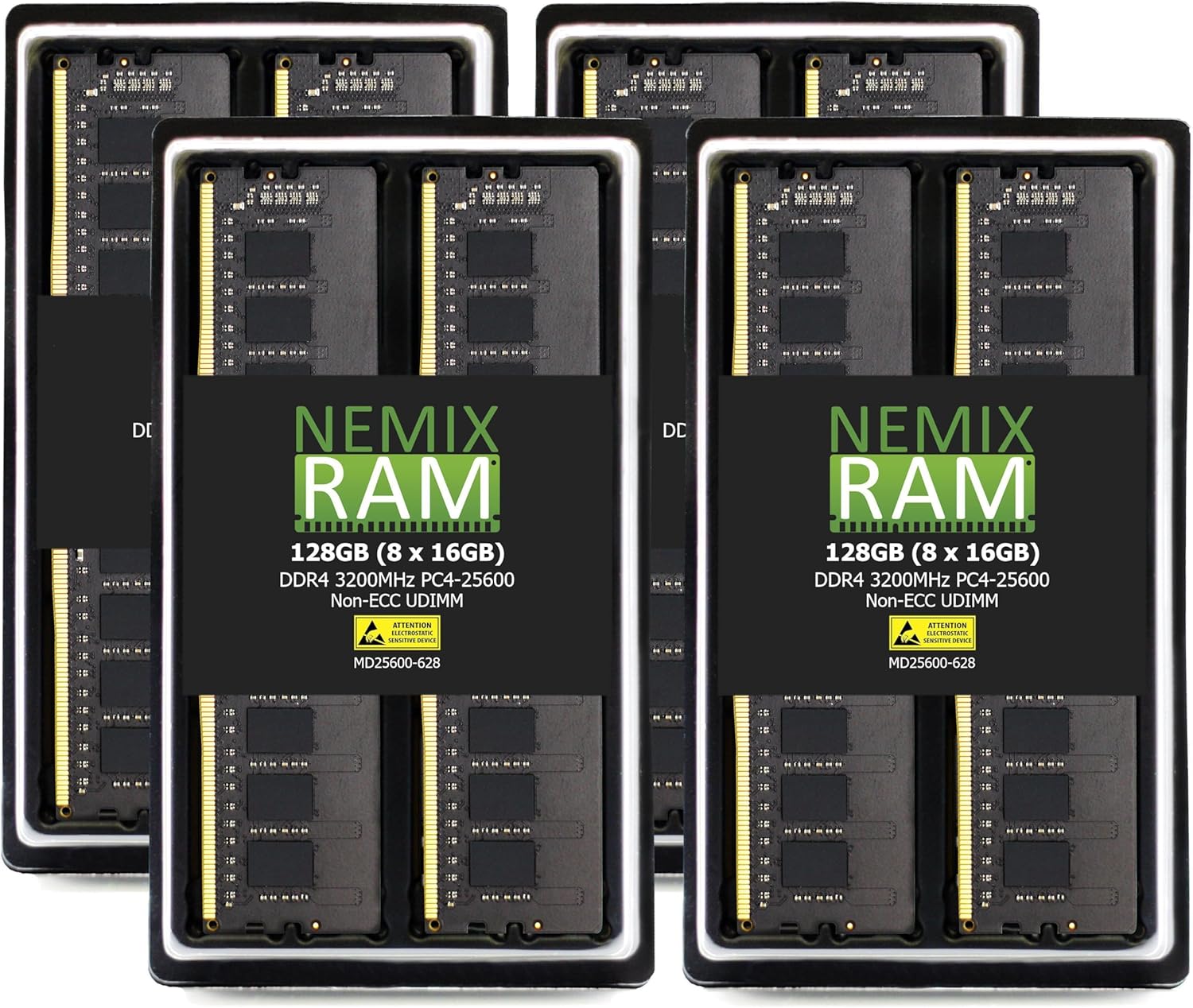 NEMIX RAM 128GB (8X16GB) DDR4 3200MHZ PC4-25600 2Rx8 1.2V 288-PIN Non-ECC Unbuffered UDIMM Desktop PC Memory KIT