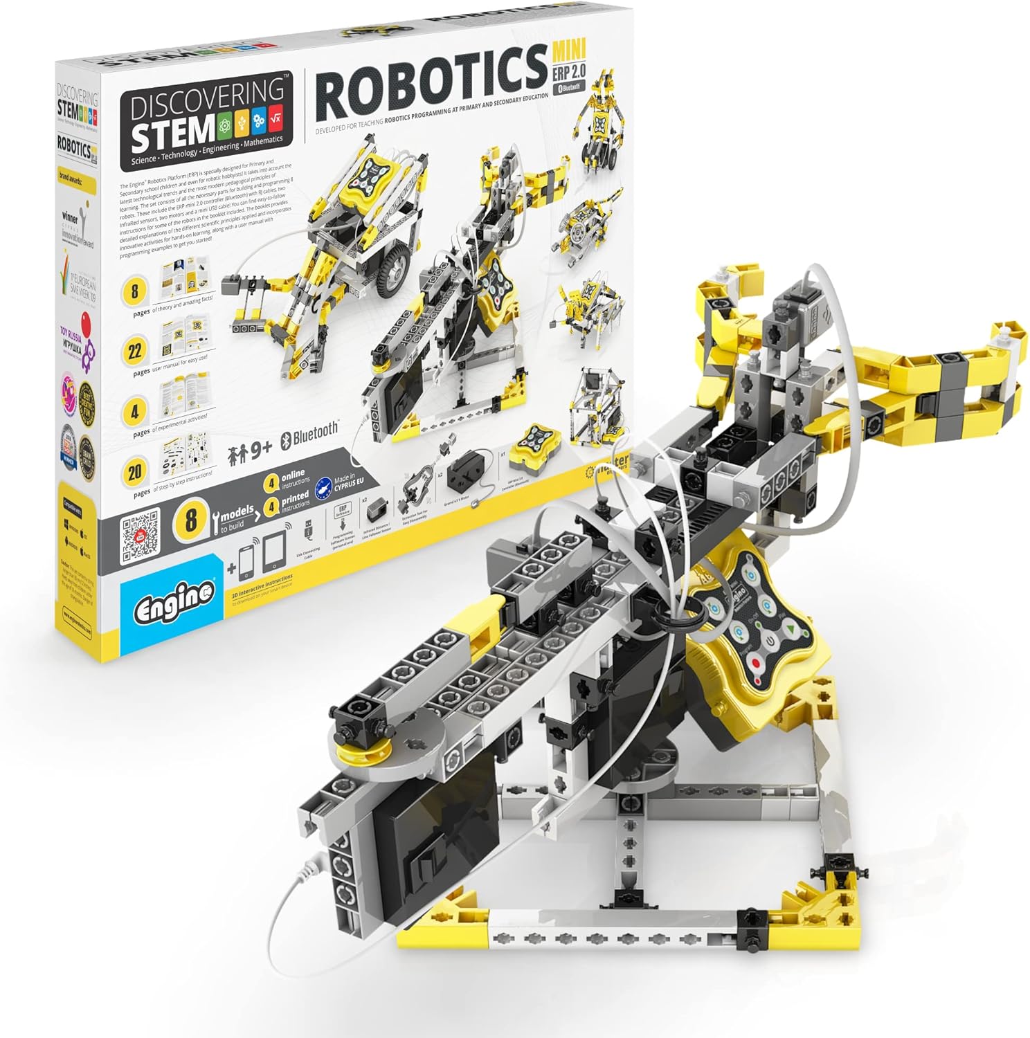 Engino STEM Build and Program Your Own Robot with Bluetooth, Mini ERP, Includes Keiro Software, Educational Toys 9+, Coding for Kids