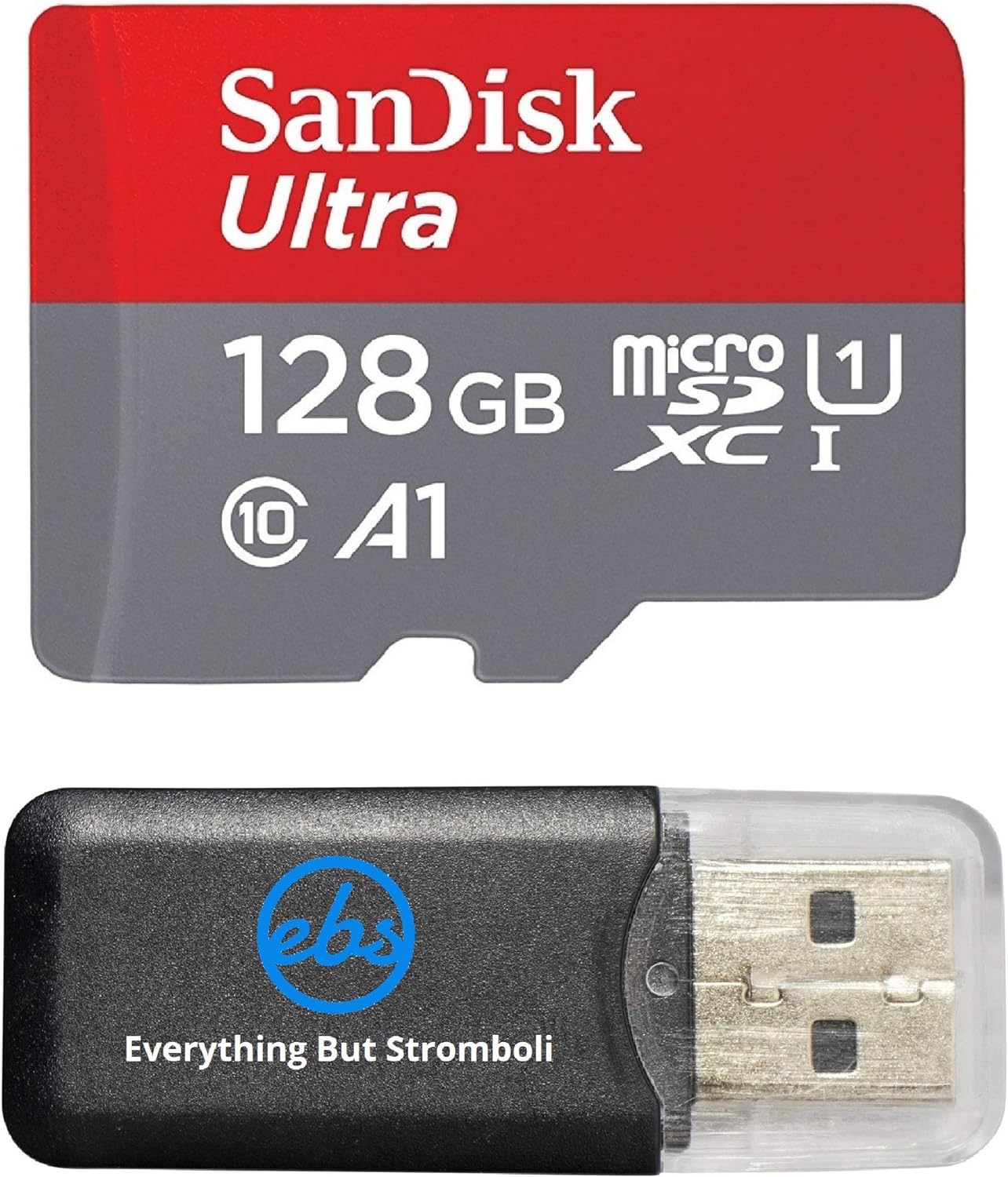 SanDisk 128GB Ultra Micro SD SDXC UHS-I Class 10 works with Samsung Galaxy S9 Memory Card S9+, S9 Plus (SDSQUAR-128G-GN6MN) with Everything But Stromboli (TM) Card Reader (Class 10 128GB)