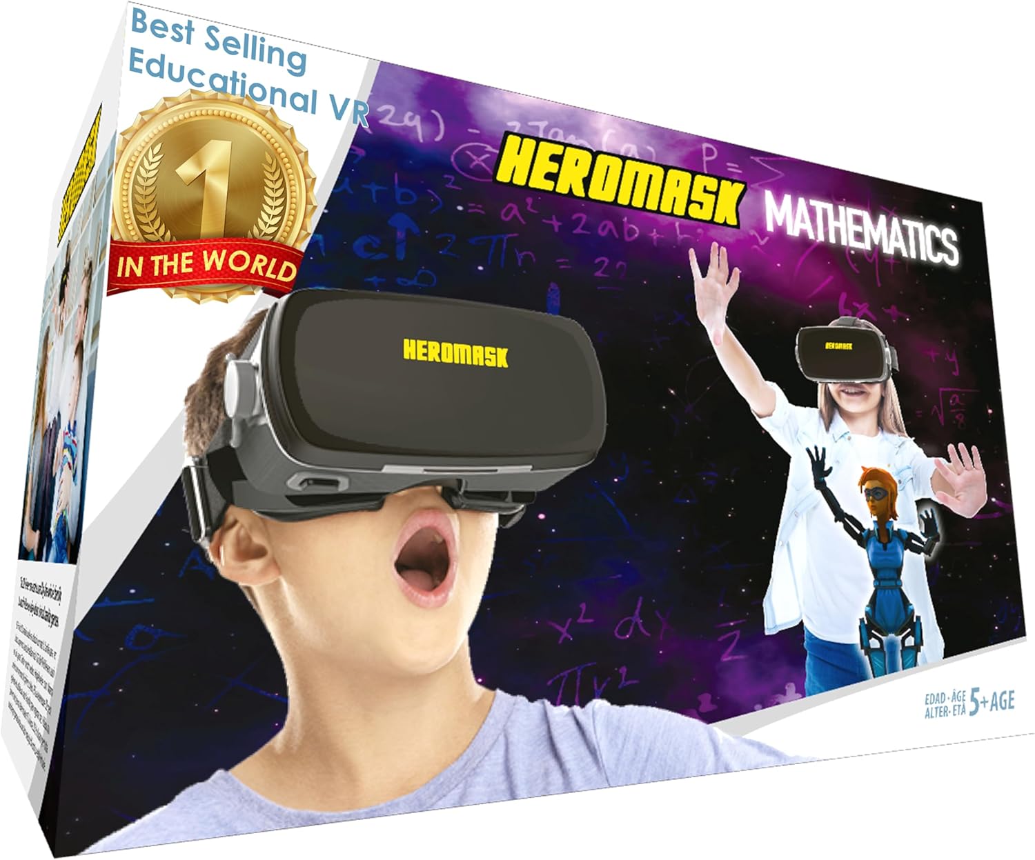 VR Headset + Math Games [Multiplication Subtraction etc] Virtual Games: Gift for Boys & Girls. Cool Educational Toys for Kids 5 6 7 8… Years Old. Virtual Reality Learning Resources Grade 1 2 3 4…8