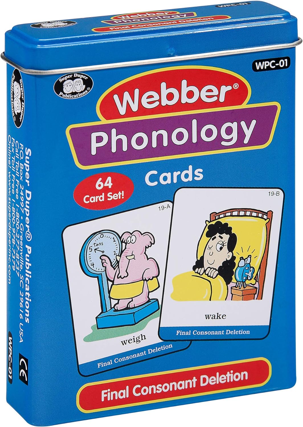 Super Duper Publications | Webber® Illustrated Phonology Final Consonant Deletion Minimal Pair Card Deck | Educational Learning Resource for Children