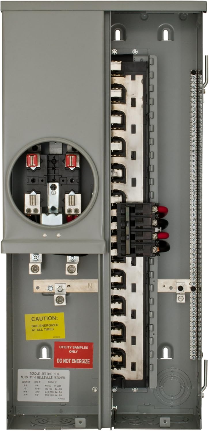 Siemens MC2040B1200ESC 20 Space 40 Circuit 200 Amp Surface Mount Meter Load Center Combination with Ring Type Cover