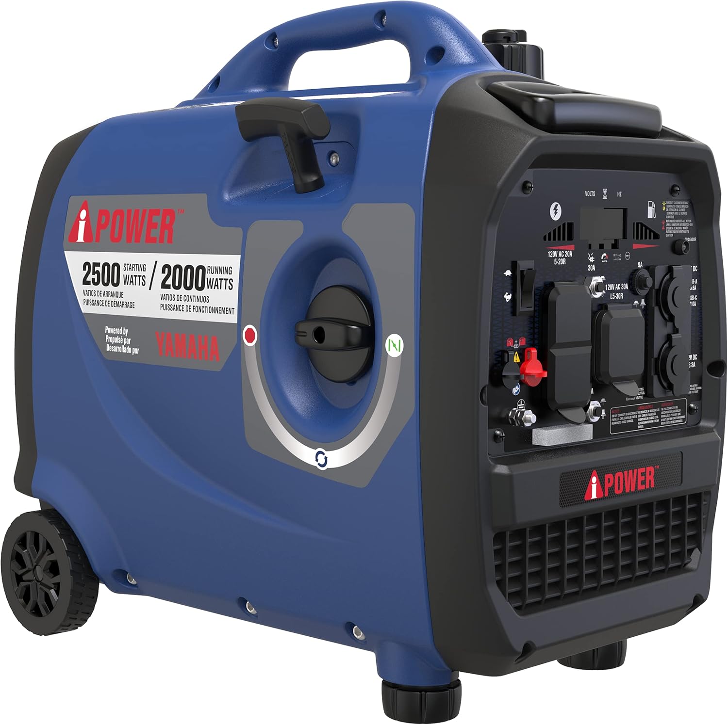 A-iPower Portable Inverter Generator, 2500W Ultra-Quiet Powered By Yamaha Engine RV Ready, EPA & CARB Compliant, CO Sensor Ultra Lightweight For Backup Home Use, Tailgating & Camping (SC2500i)