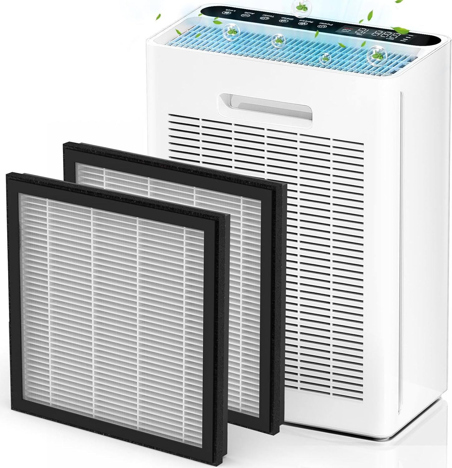 Air Purifier for Home large Room and 2Pack Filter Combo Set, H13 True HEPA Filter Ultra-Quiet Air Cleaner for Dust Pet Dander Smoke,Pollen for Bedroom and Office