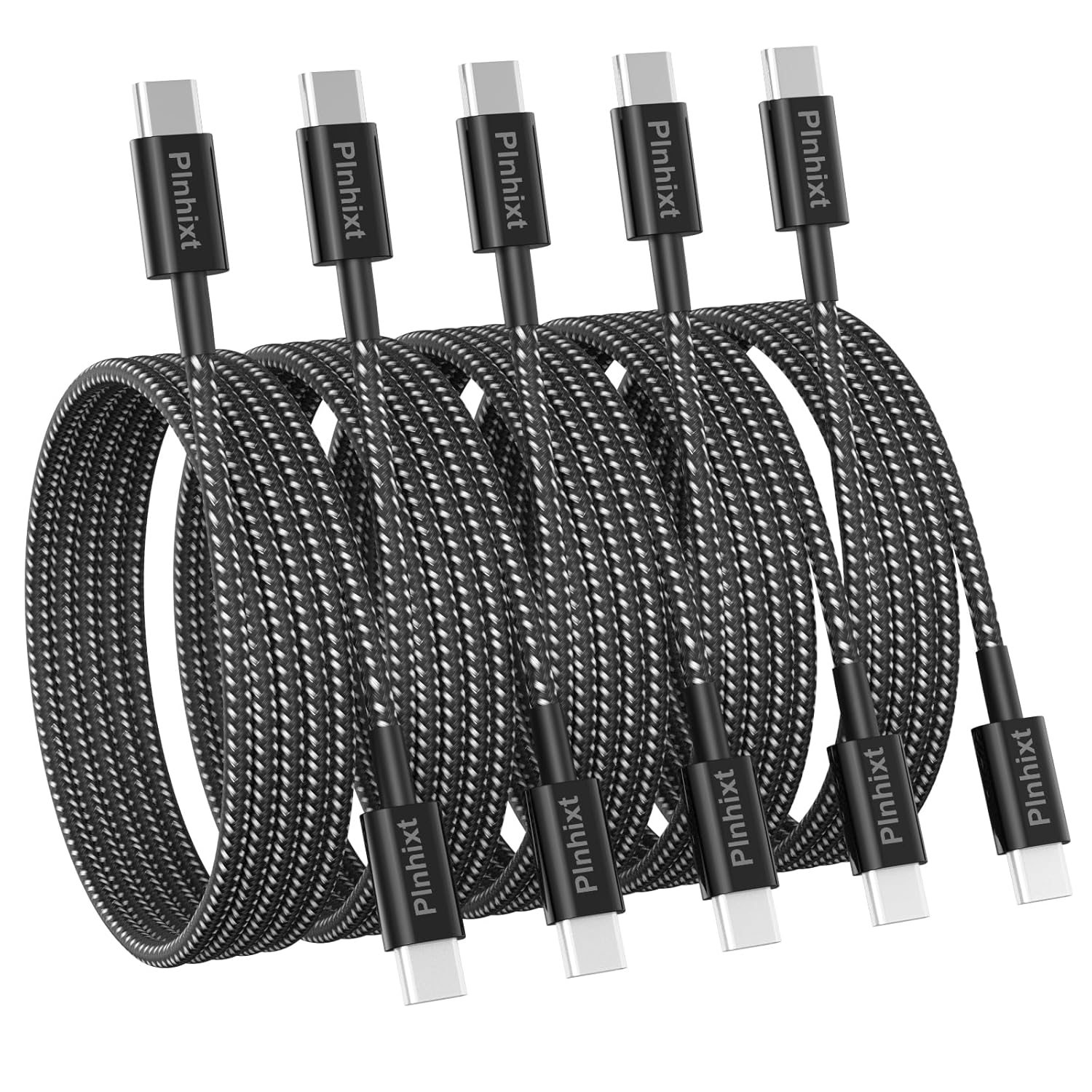 USB C to USB C Cable, 5Pack 6FT 60W(3.1A) Nylon Braided USB C Charger Cable for for iPhone 16/16 Plus/16 Pro Max/15/15 Plus/15 Pro Max, MacBook Pro, iPad Pro Air,Samsung S24/S24 Ultra/S23 USBC Charger