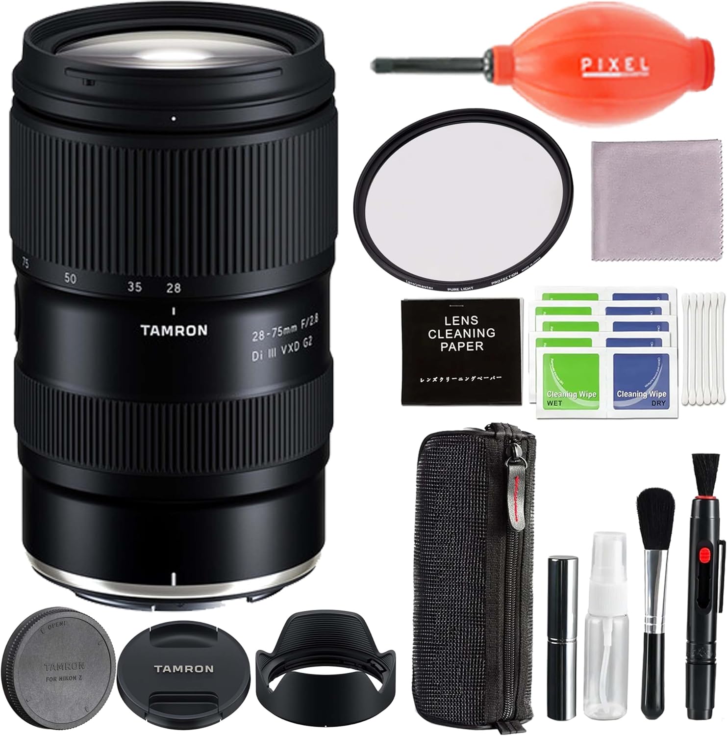 Tamron 28-75mm f/2.8 Di III VXD G2 Lens for Nikon Z-Mount Full Frame Mirrorless Cameras with Pixel Advanced Accessories & Travel Bundle | AFA063Z-700 | Tamron 28-75mm Lens