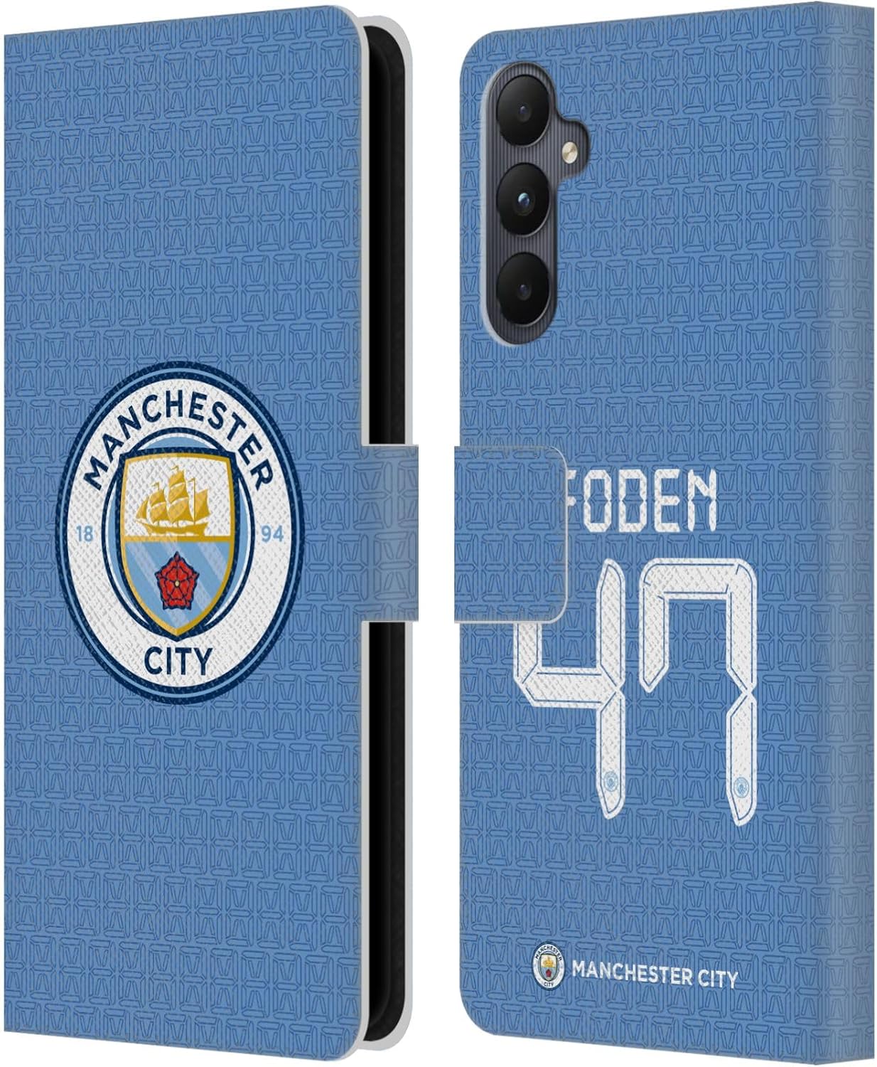 Head Case Designs Officially Licensed Manchester City Man City FC Phil Foden 2021/22 Players Home Kit Group 1 Leather Book Wallet Case Cover Compatible with Samsung Galaxy A05s