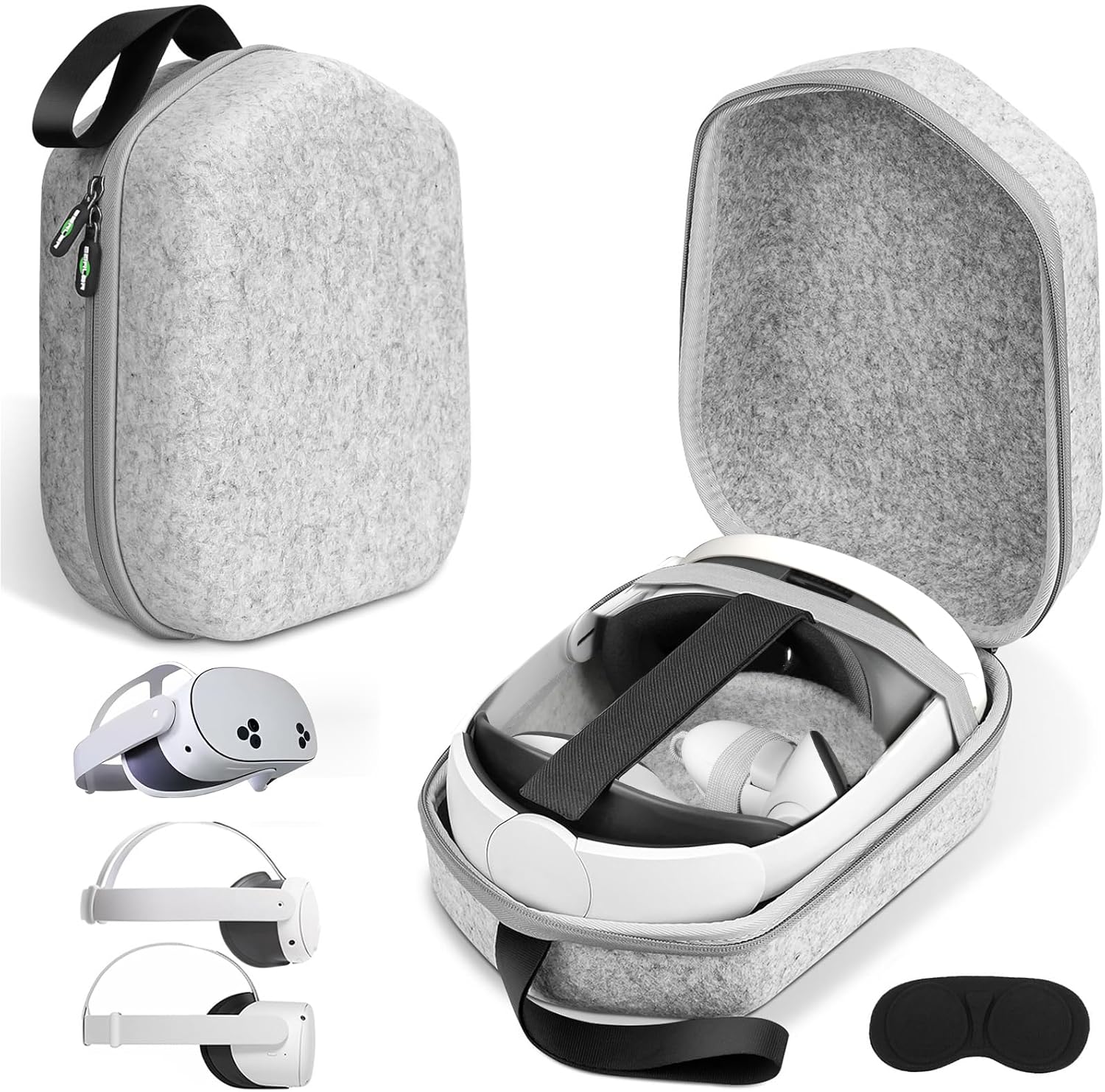 Hard Carrying Case Compatible with Oculus Meta Quest 3S/Quest 3/Quest 2 Official Original/Elite Strap Version VR Headset and Touch Controller Accessories, Suitable for Travel and Home Storage