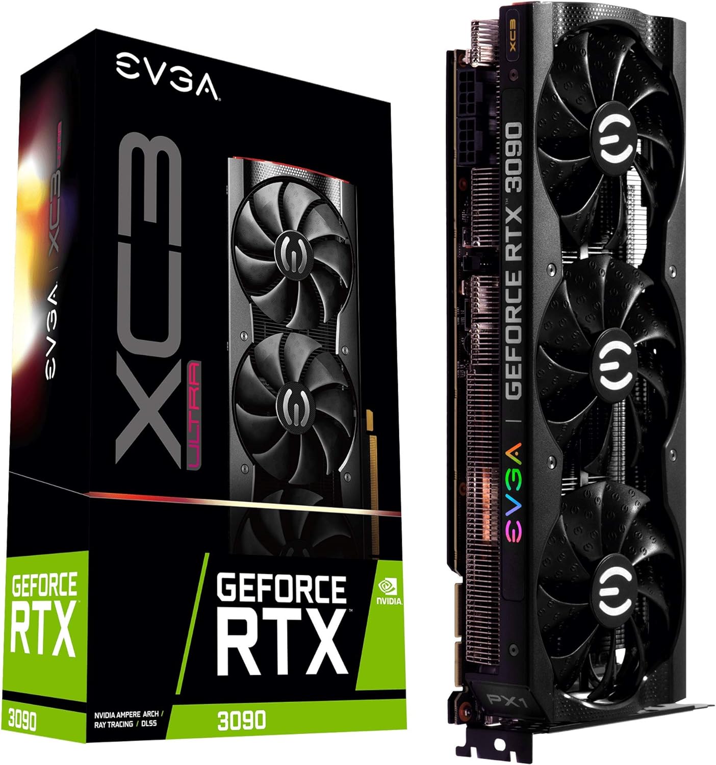 EVGA 24G-P5-3975-KR GeForce RTX 3090 XC3 Ultra Gaming, 24GB GDDR6X, iCX3 Cooling, ARGB LED, Metal Backplate (Renewed)