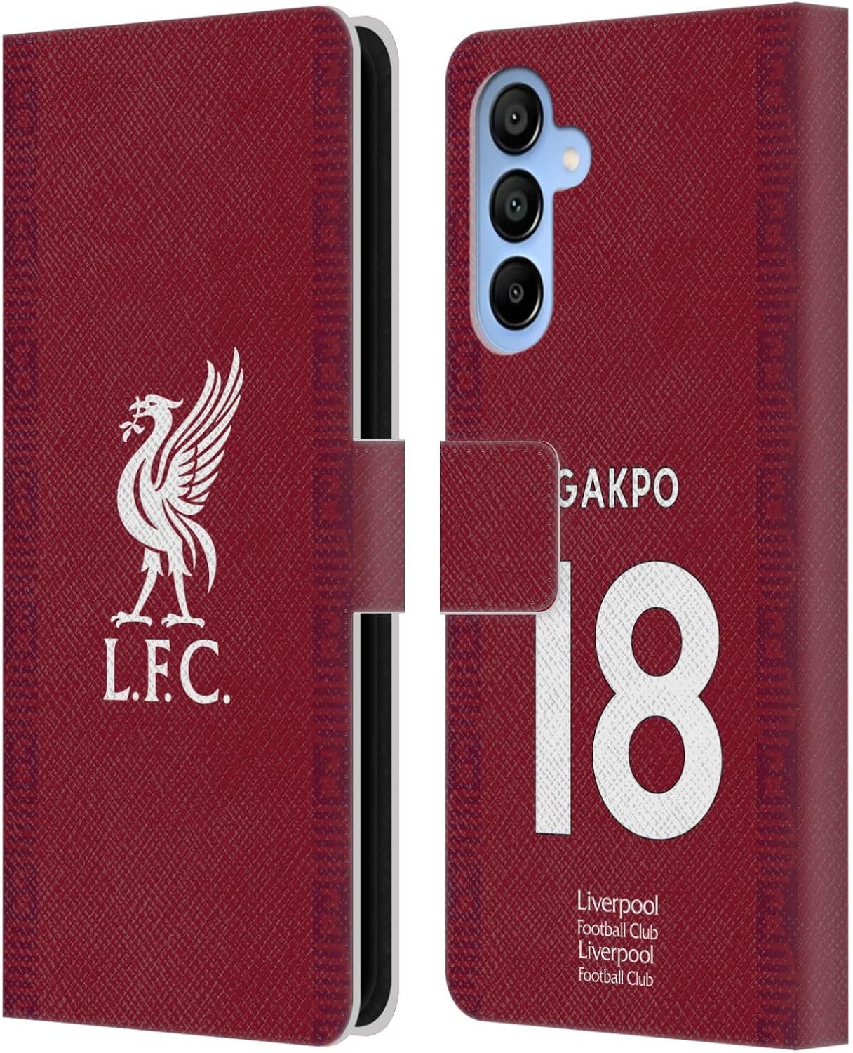 Head Case Designs Officially Licensed Liverpool Football Club Cody Gakpo 2022/23 Players Home Kit Leather Book Wallet Case Cover Compatible with Samsung Galaxy A16 5G