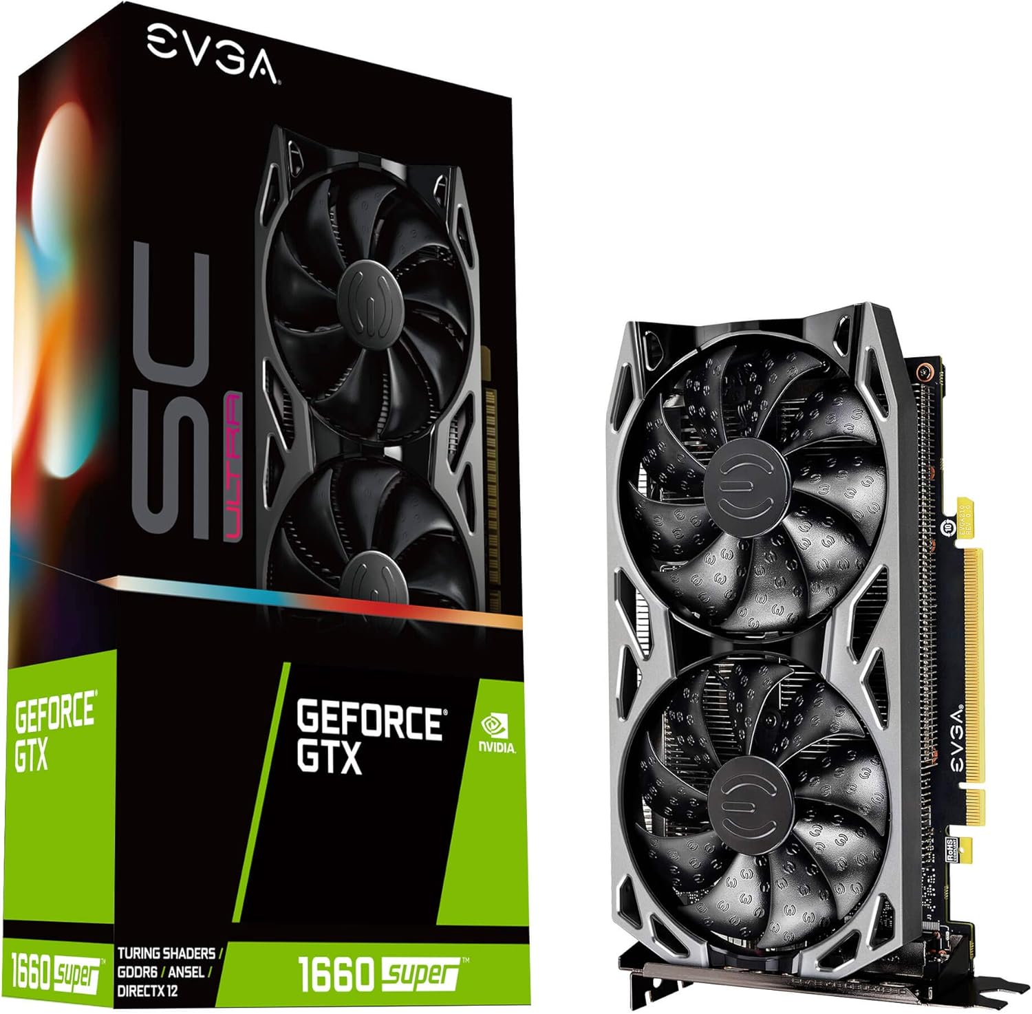 EVGA 06G-P4-1068-KR NVIDIA GeForce GTX 1660 Super SC Ultra Gaming 6GB GDDR6 Graphics Card