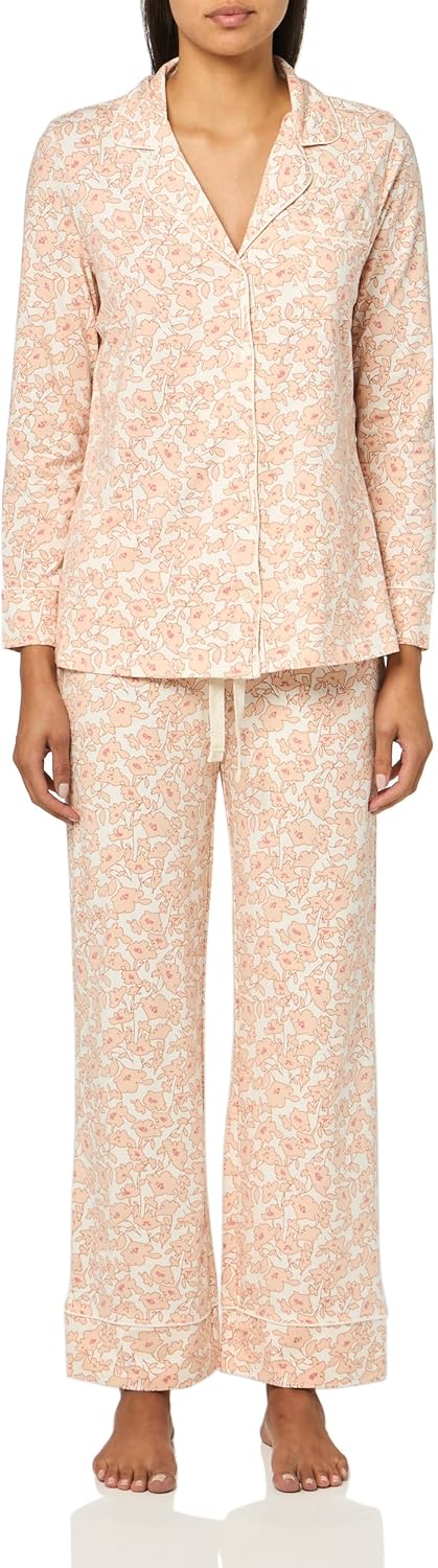 Amazon Essentials Women’s Cotton Modal Long-Sleeve Shirt and Full-Length Bottom Pajama Set