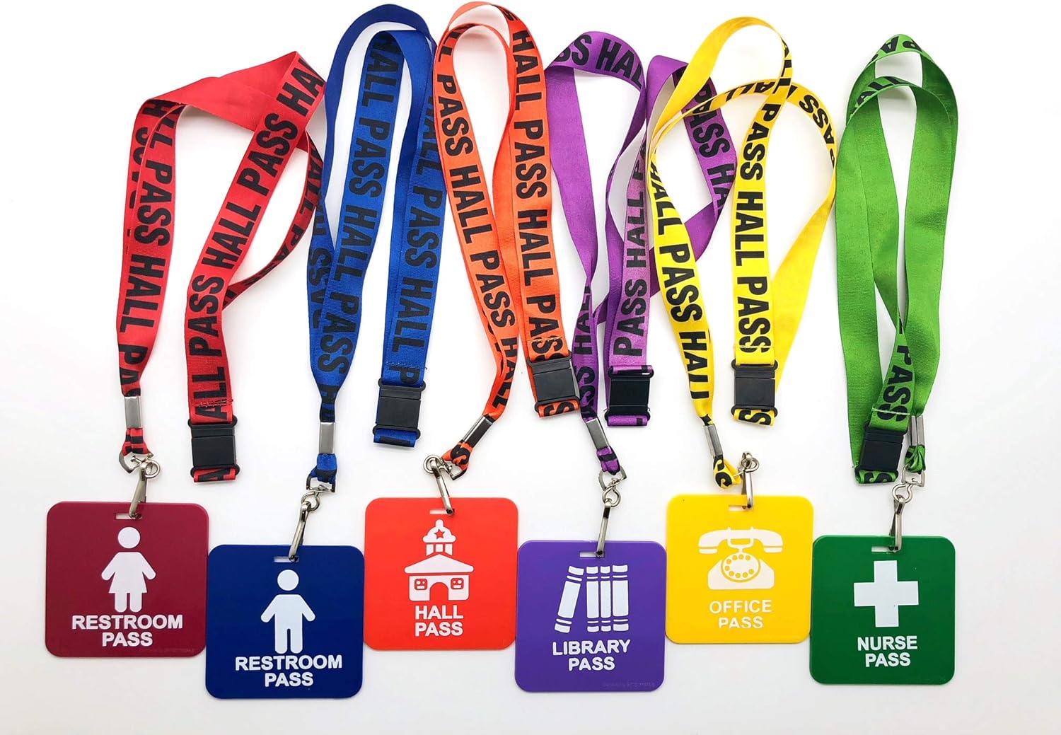 GIFTEXPRESS Hall Pass Lanyards and School Passes Set of 6