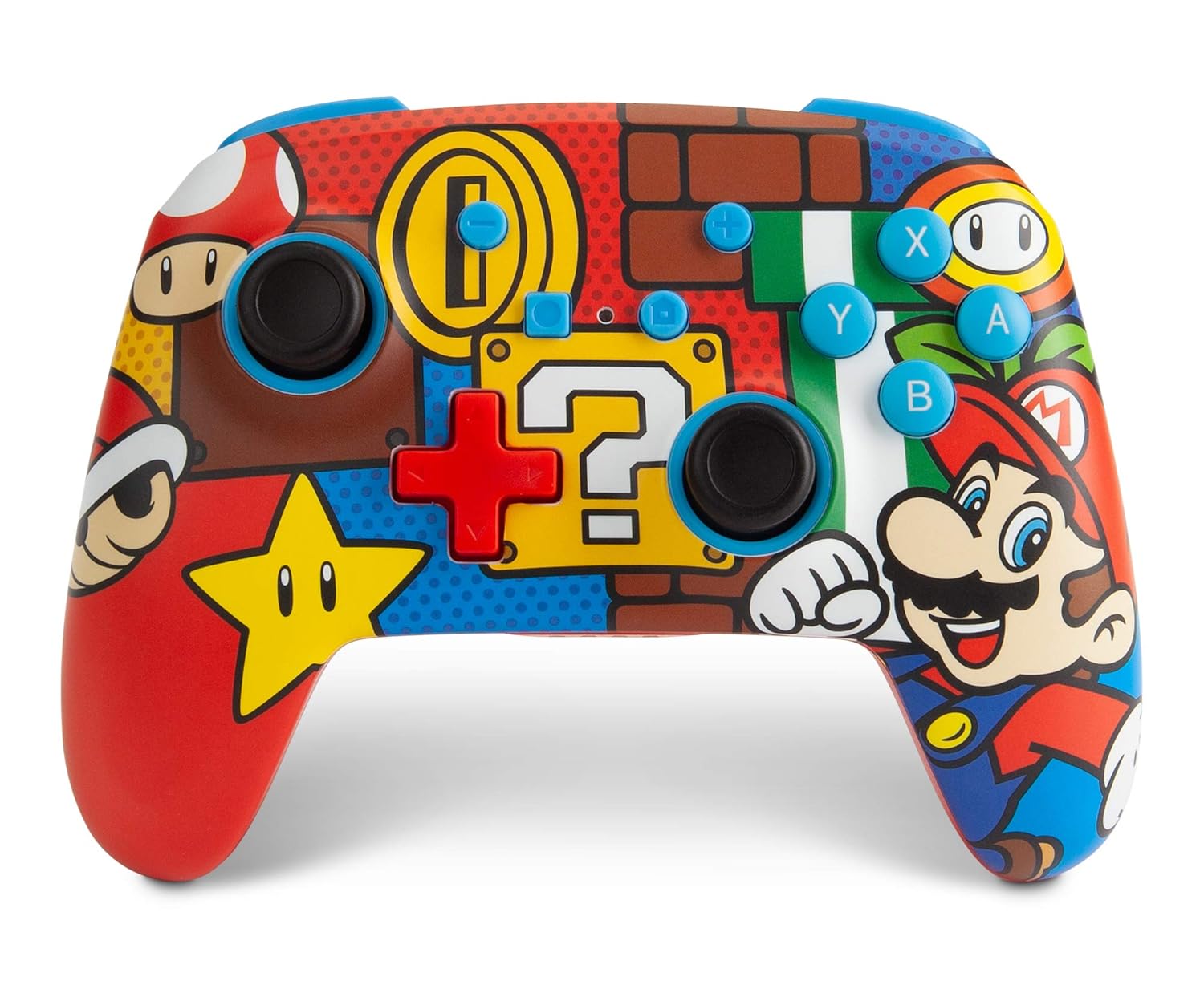 PowerA Enhanced Wireless Nintendo Switch Controller – Mario Pop, Rechargeable Switch Pro Controller, Immersive Motion Control, Officially Licensed by Nintendo (Amazon Exclusive)