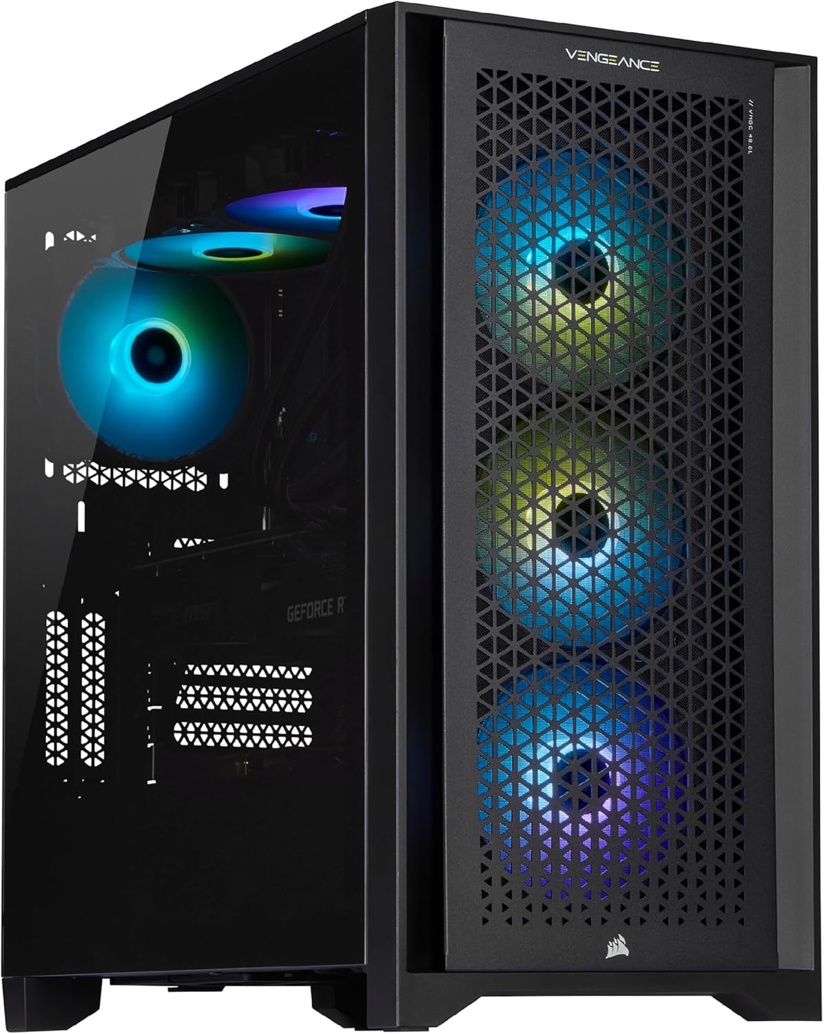 Corsair Vengeance a7300 Series Gaming PC – Liquid Cooled AMD Ryzen 7 7800X3D CPU – NVIDIA GeForce RTX 4080 Super GPU – 32GB Vengeance RGB DDR5 Memory – 2TB M.2 SSD – Black