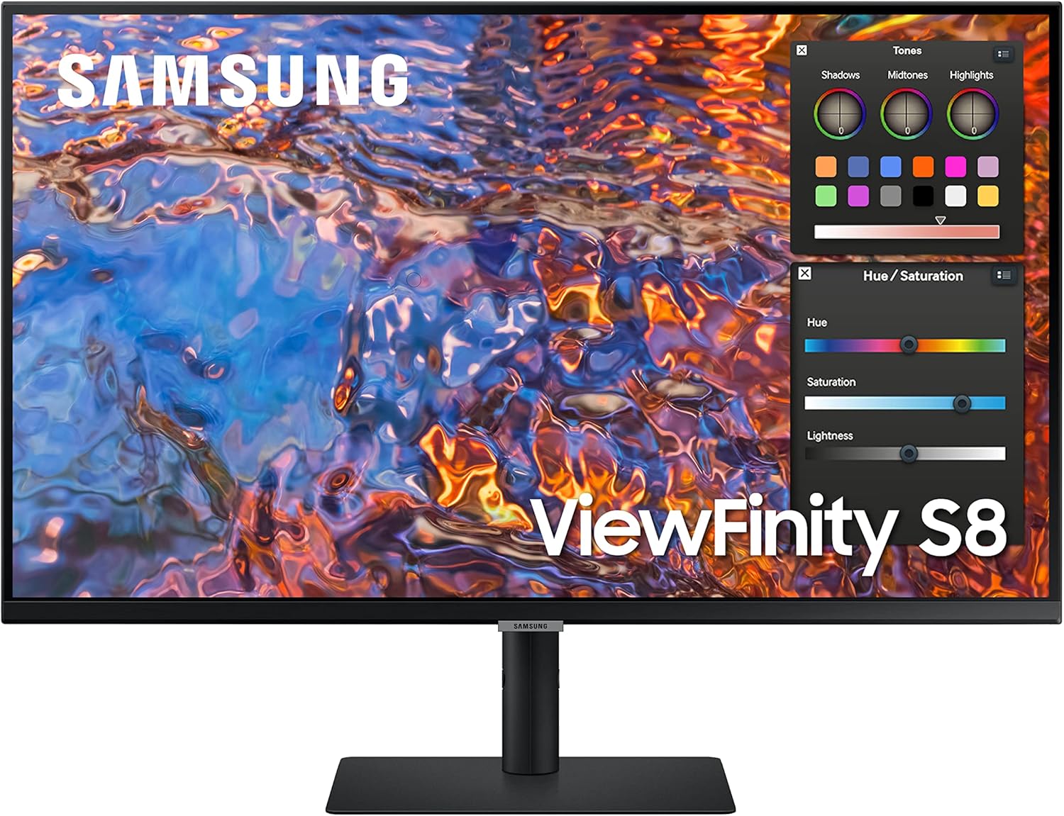 SAMSUNG ViewFinity S8 Series 32-Inch 4K UHD High Resolution Monitor, IPS Panel, 60Hz, Thunderbolt 4, HDR 10+, Built-in Speakers, Height Adjustable Stand (LS32B804PXNXGO),Black