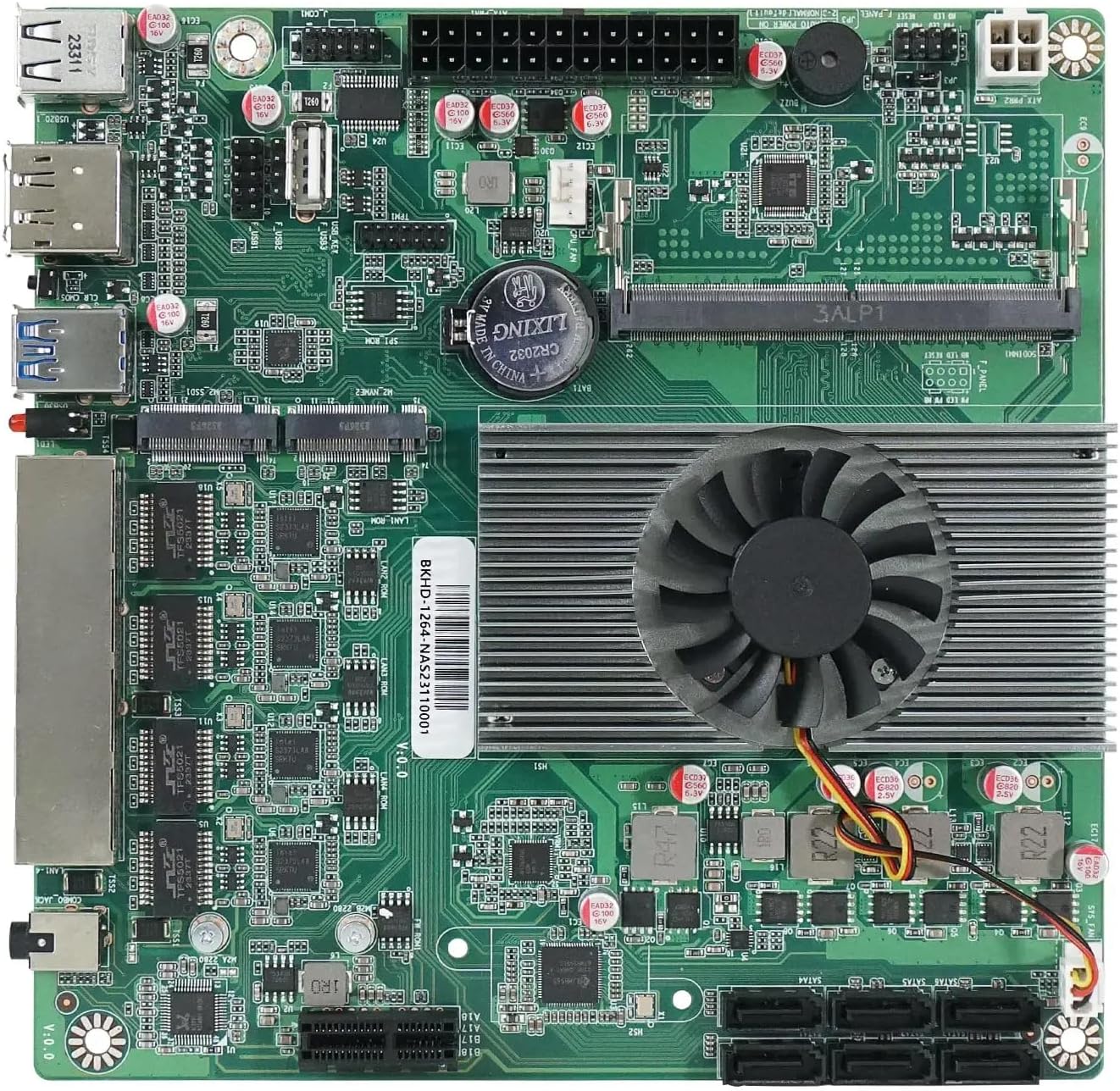 N100 Industrial Motherboard NAS 4 Cores 4 Threads Low Power Processor 4×2.5G i226 Network M.2 Slot 6xSATA DP HDMI 2.0 PCIE ×1 .1*M2_ SSD NVME/NGFF+ 1*M.2_ NVME