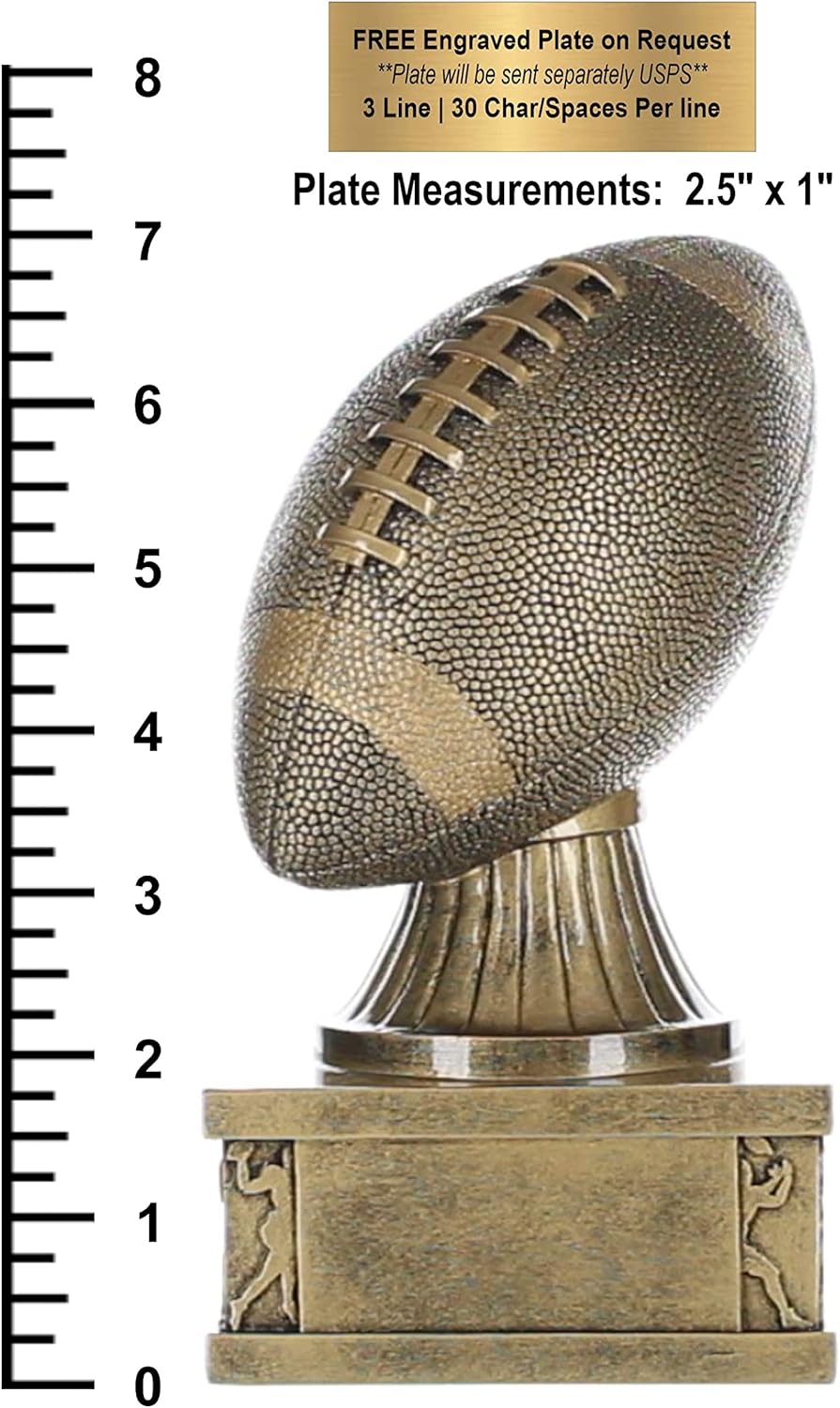 Decade Awards Football Action Pedestal Trophy 7 Inch Tall | Gridiron Glory Award | Celebrate The Game Winning Touchdown or Play Off Win – Engraved Plate on Request