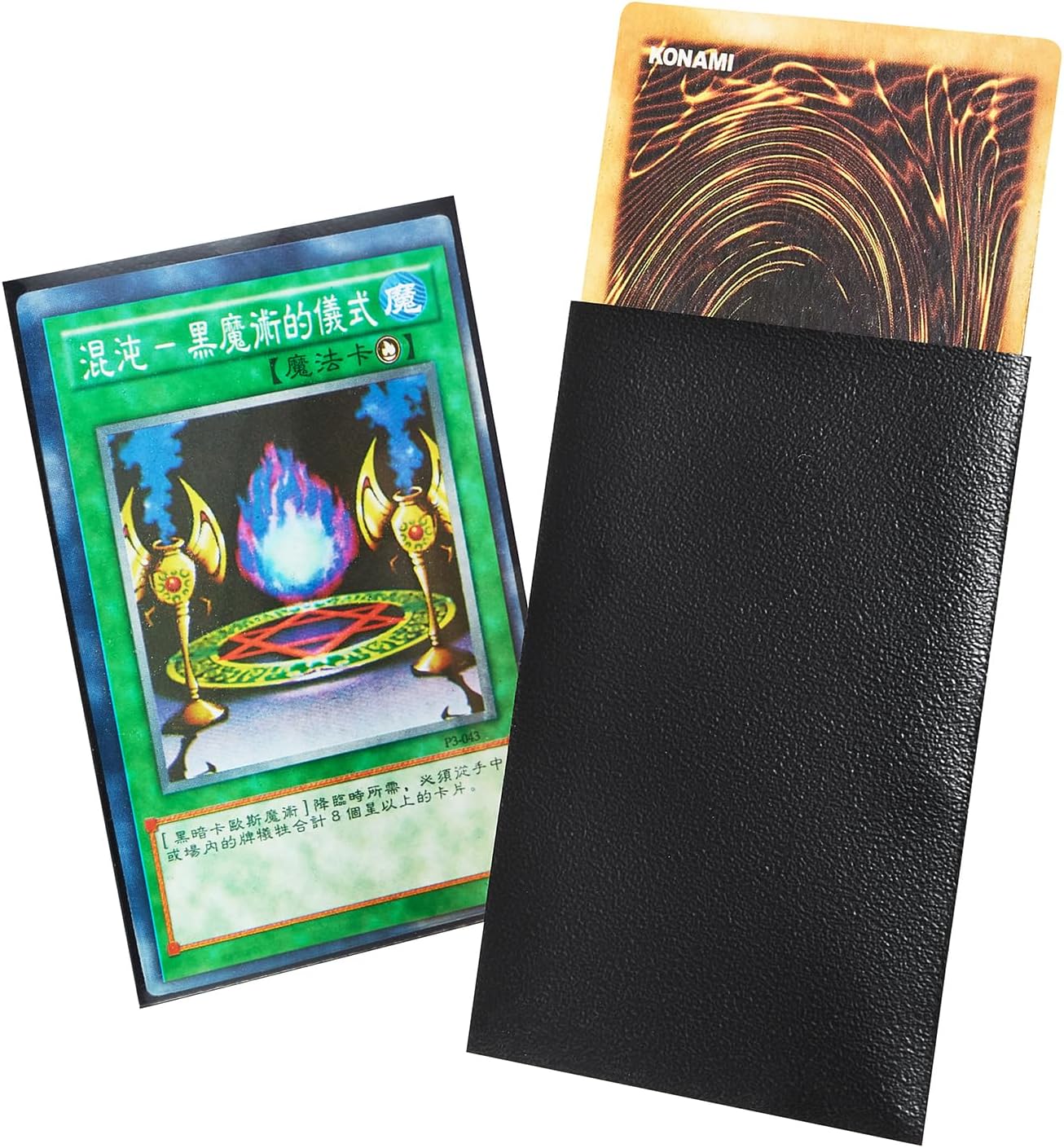 200 Counts Yu-gi-oh Card Sleeve, FOTEEMO Card Sleeves for Trading Cards Japanese Small Card Sleeves Card Protector Sleeves Back Textured Perfect Shuffling Sleeve (Black/62 * 89mm)