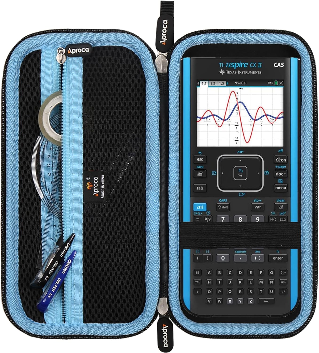 Aproca Blue Hard Storage Case, for Texas Instruments TI-Nspire CX II CAS Color Graphing Calculator