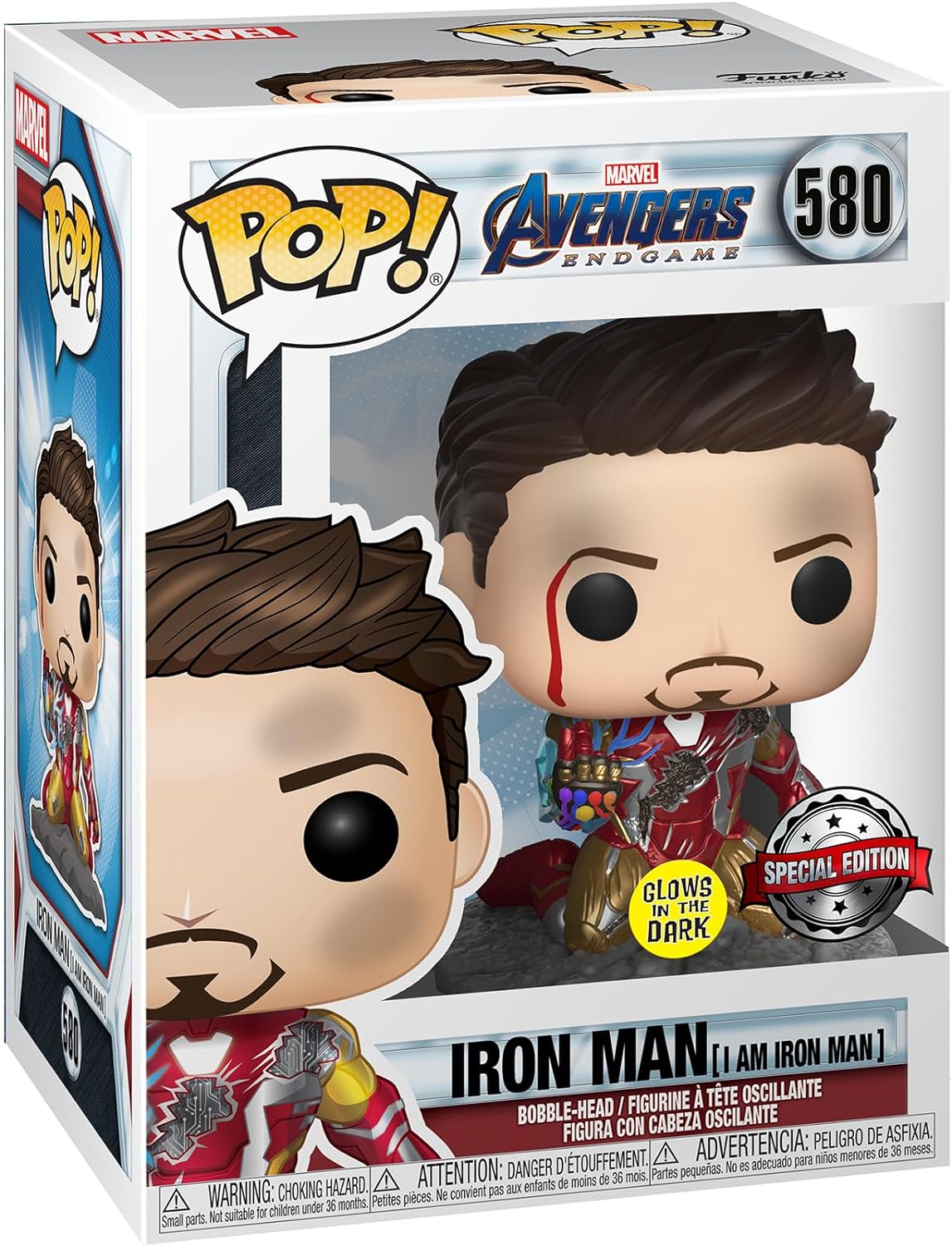 Funko Pop! Marvel: Avengers Endgame – I Am Iron Man (Glow in The Dark) Bobblehead Figure (PX Exclusive)