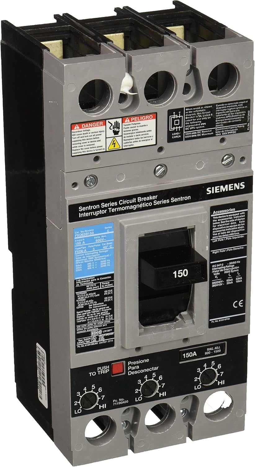 Siemens FXD63B150 150 Amp Type FXD6-A Circuit Breaker